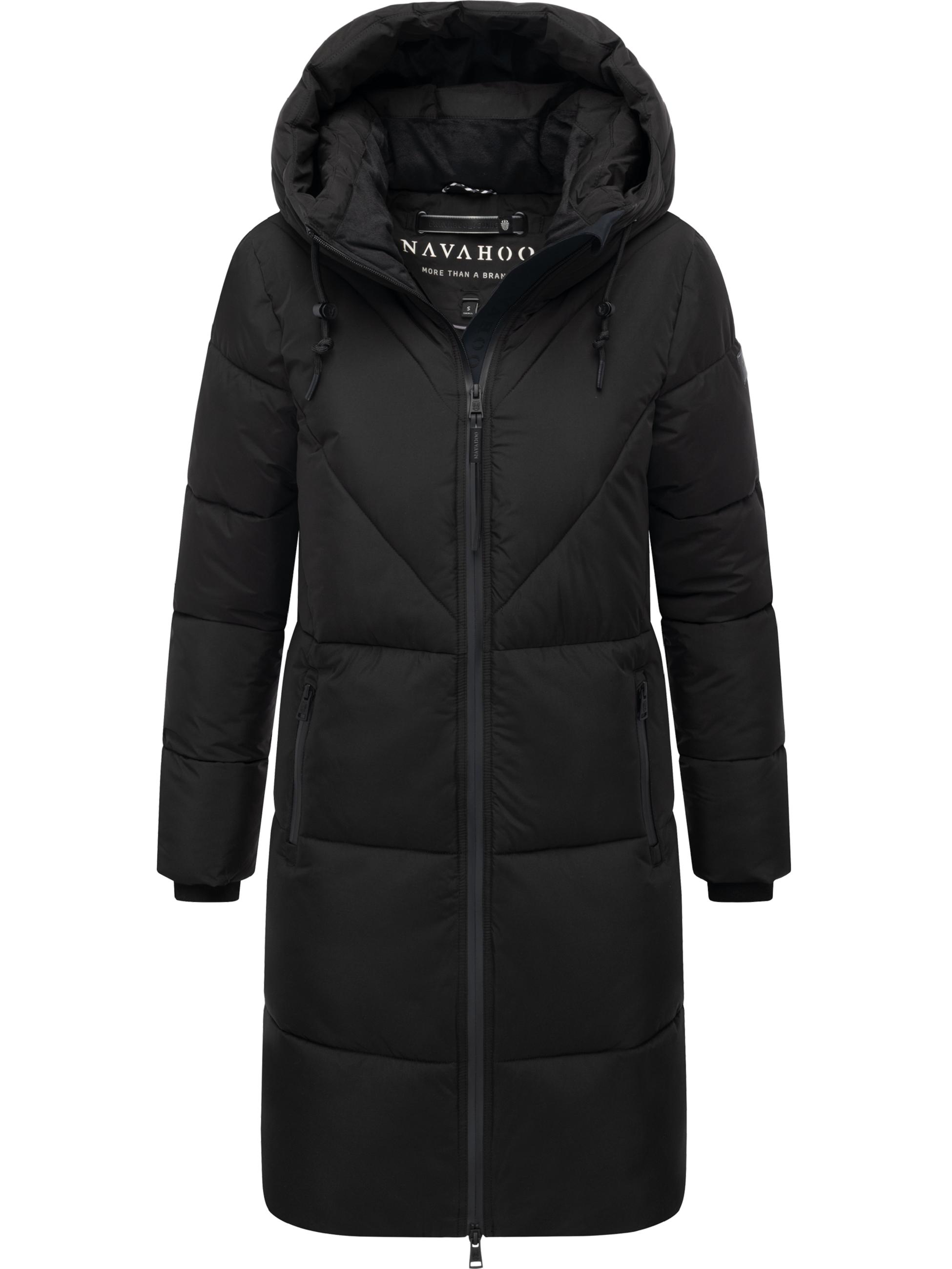 Warmer Steppmantel mit Fleece-gefüttertem Kragen "Kältekuschel XIV" Black