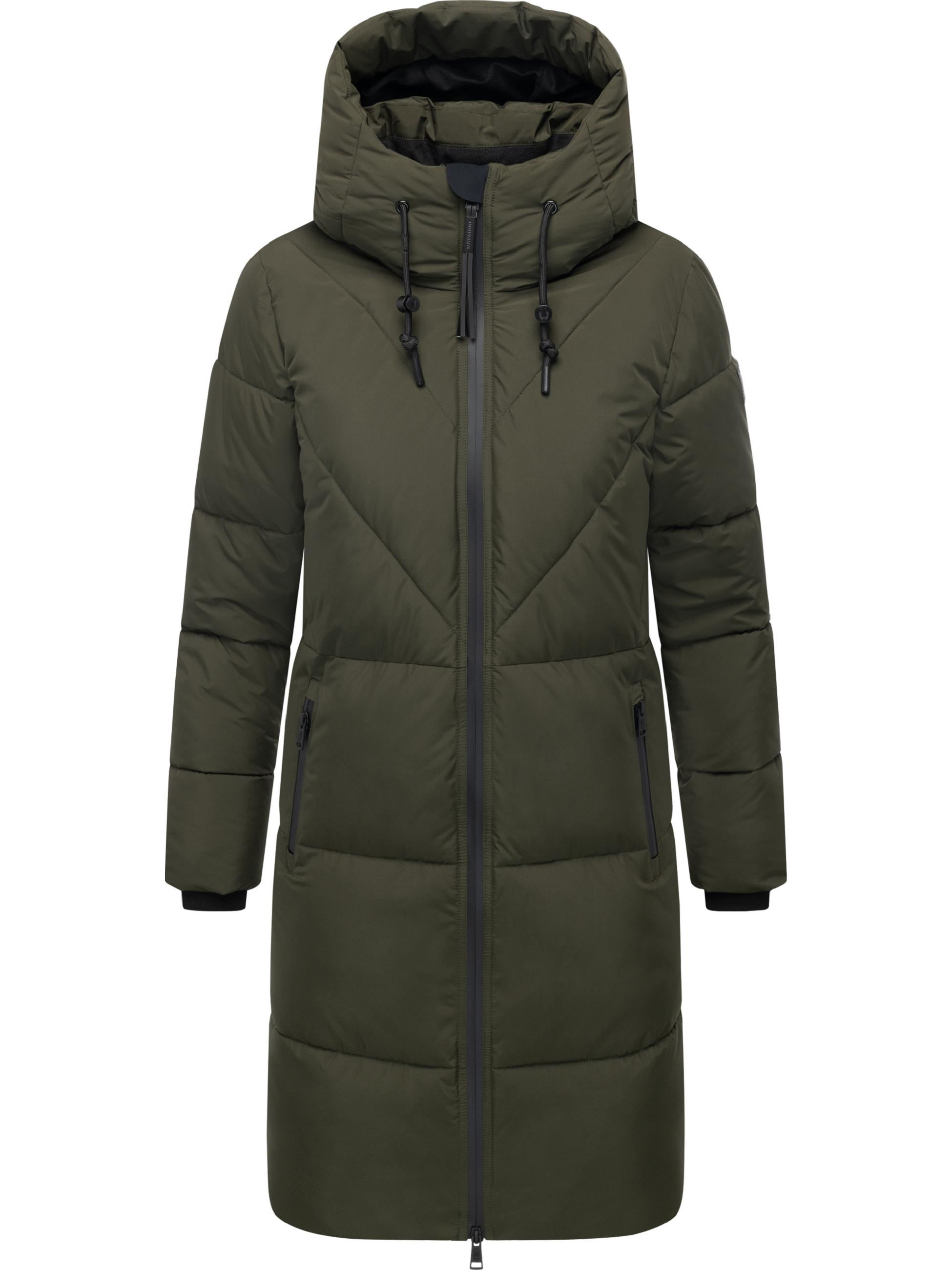 Warmer Steppmantel mit Fleece-gefüttertem Kragen "Kältekuschel XIV" Dark Olive