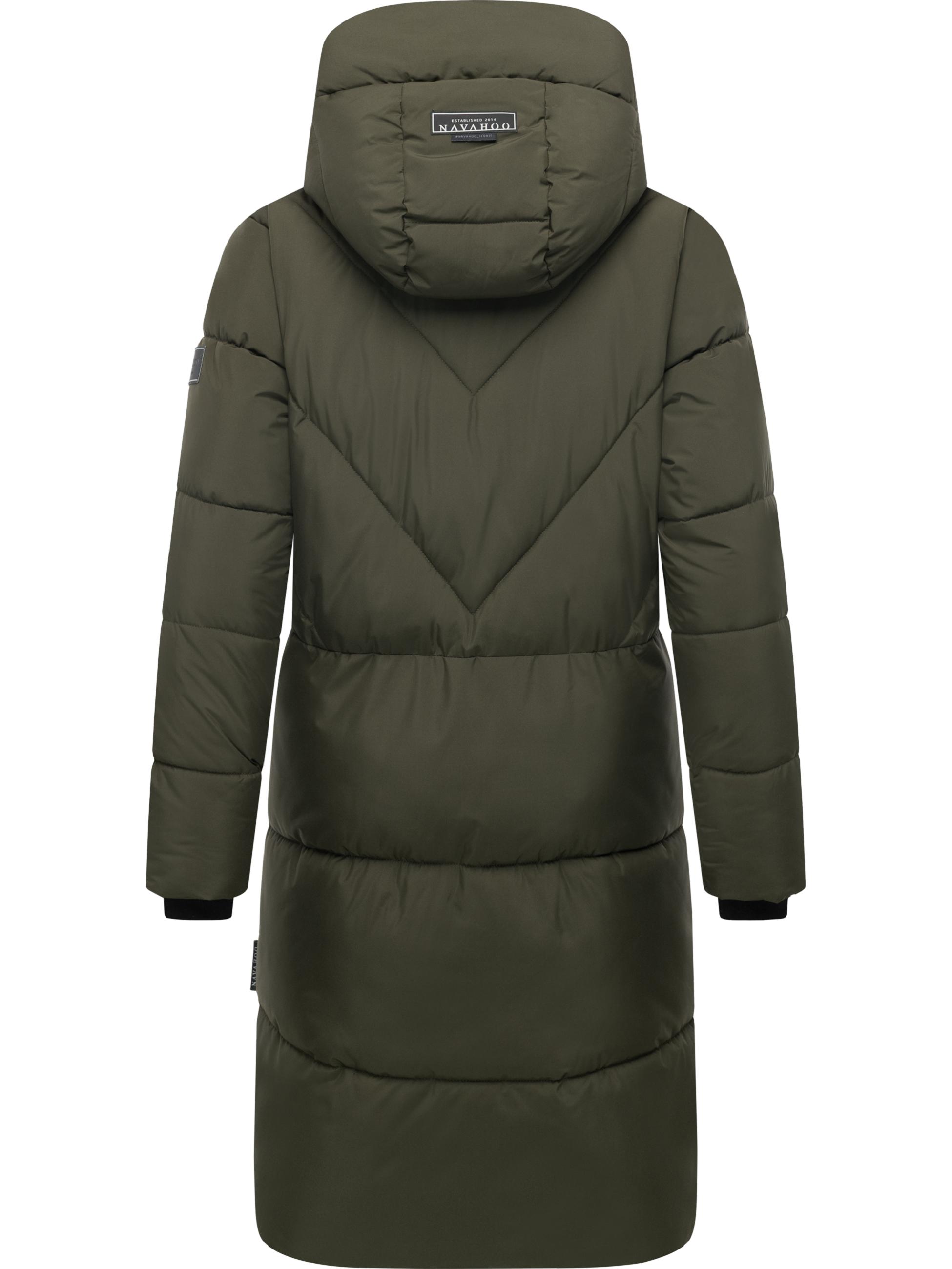 Warmer Steppmantel mit Fleece-gefüttertem Kragen "Kältekuschel XIV" Dark Olive
