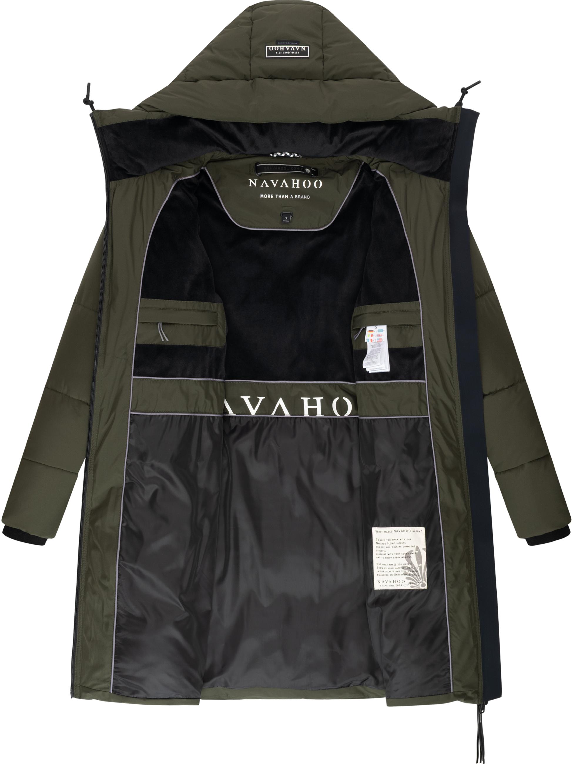 Warmer Steppmantel mit Fleece-gefüttertem Kragen "Kältekuschel XIV" Dark Olive