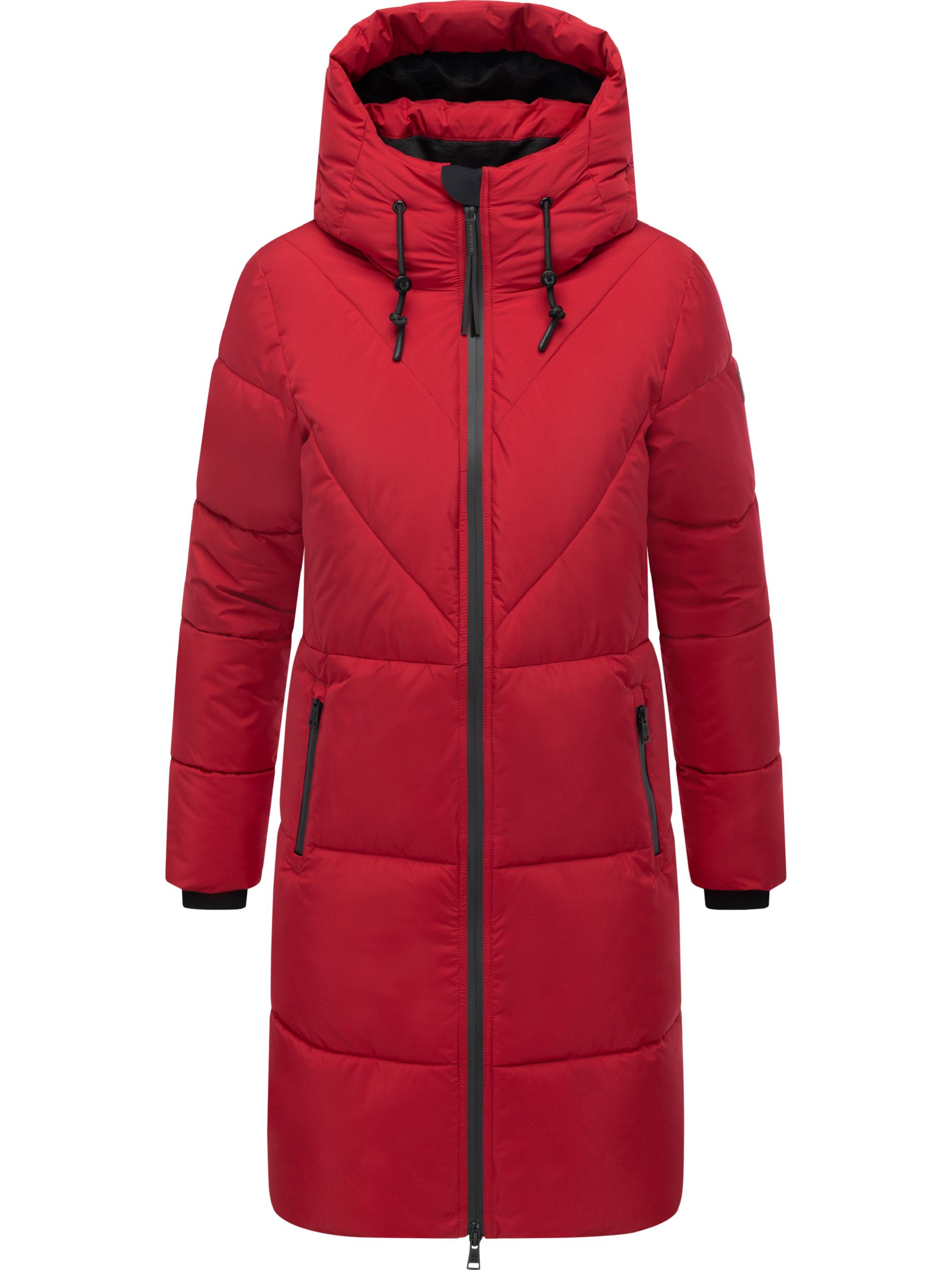 Warmer Steppmantel mit Fleece-gefüttertem Kragen "Kältekuschel XIV" Dark Red