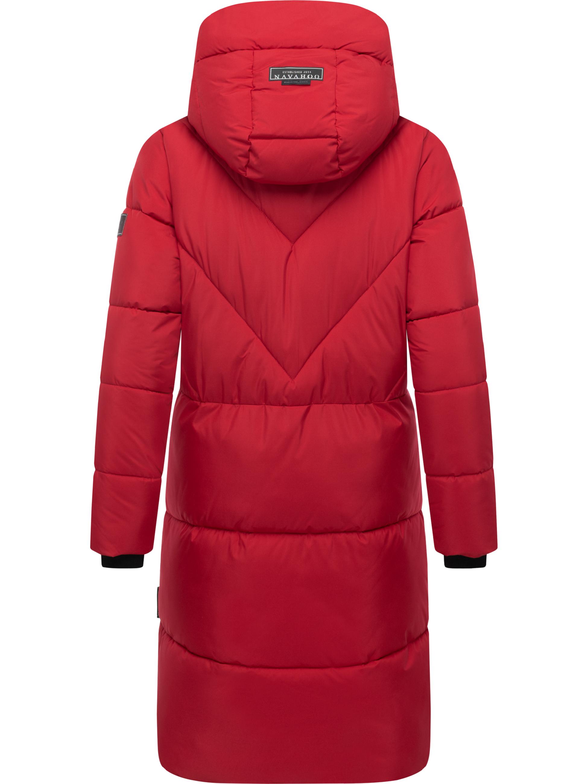 Warmer Steppmantel mit Fleece-gefüttertem Kragen "Kältekuschel XIV" Dark Red
