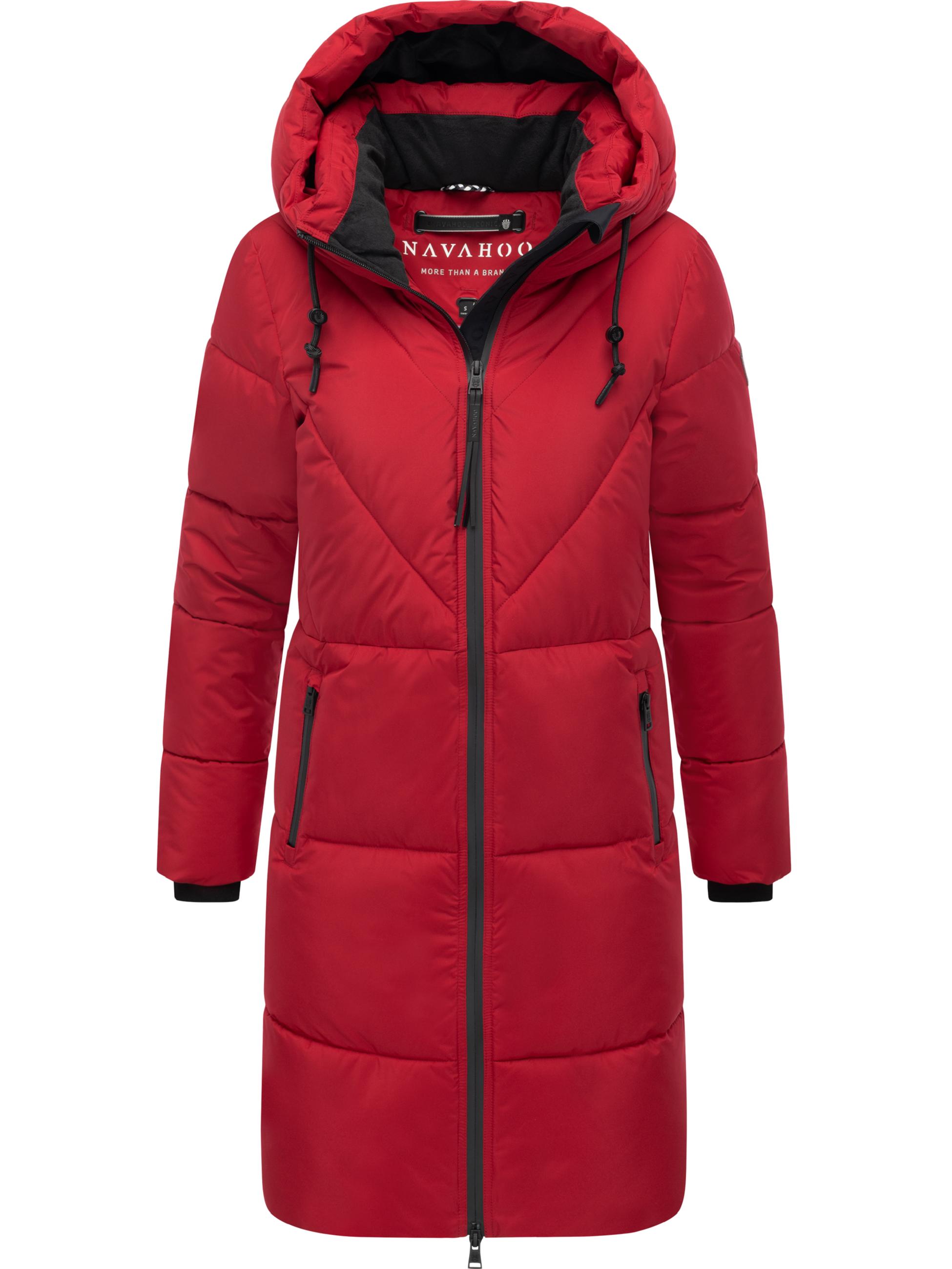 Warmer Steppmantel mit Fleece-gefüttertem Kragen "Kältekuschel XIV" Dark Red