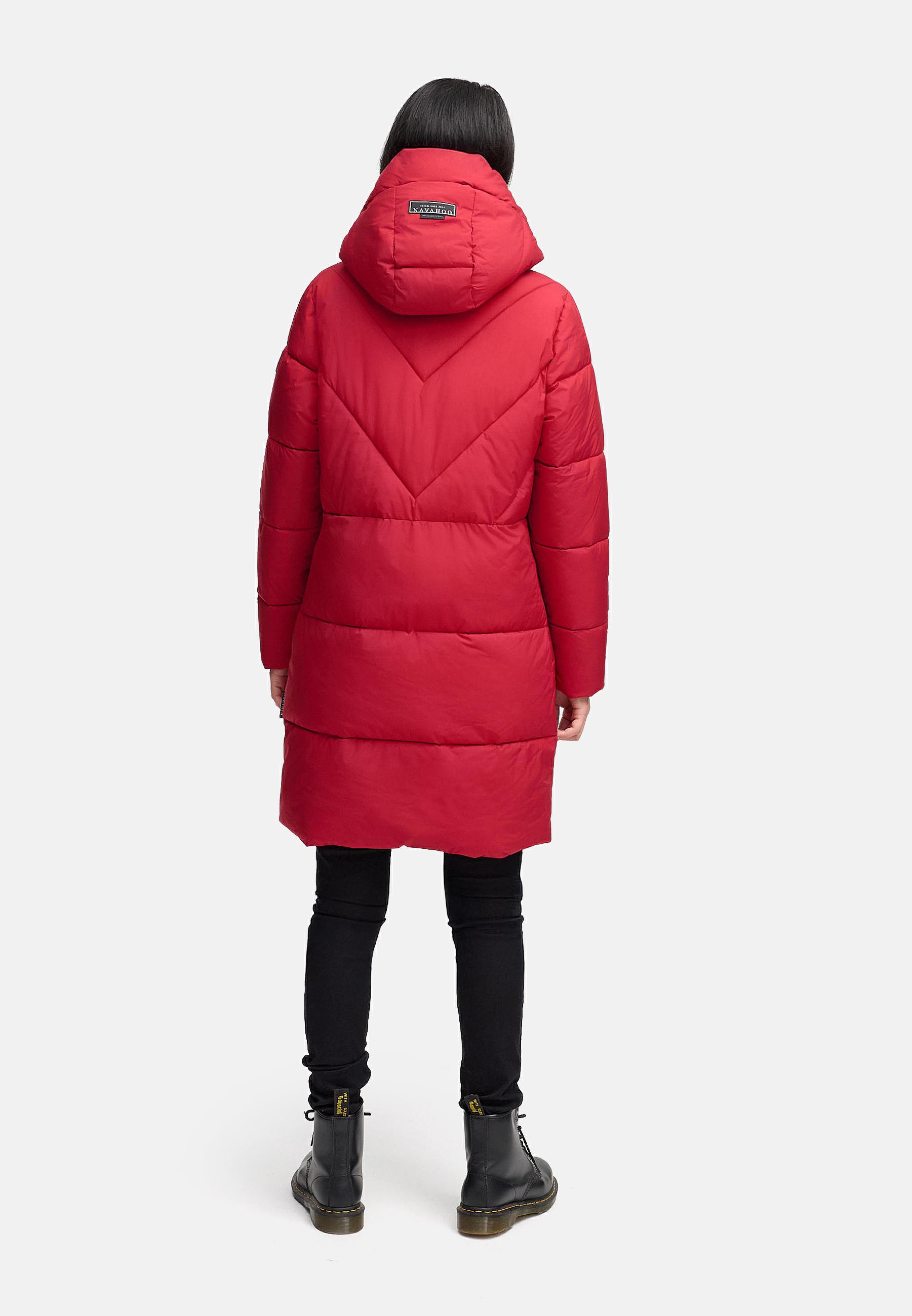 Warmer Steppmantel mit Fleece-gefüttertem Kragen "Kältekuschel XIV" Dark Red