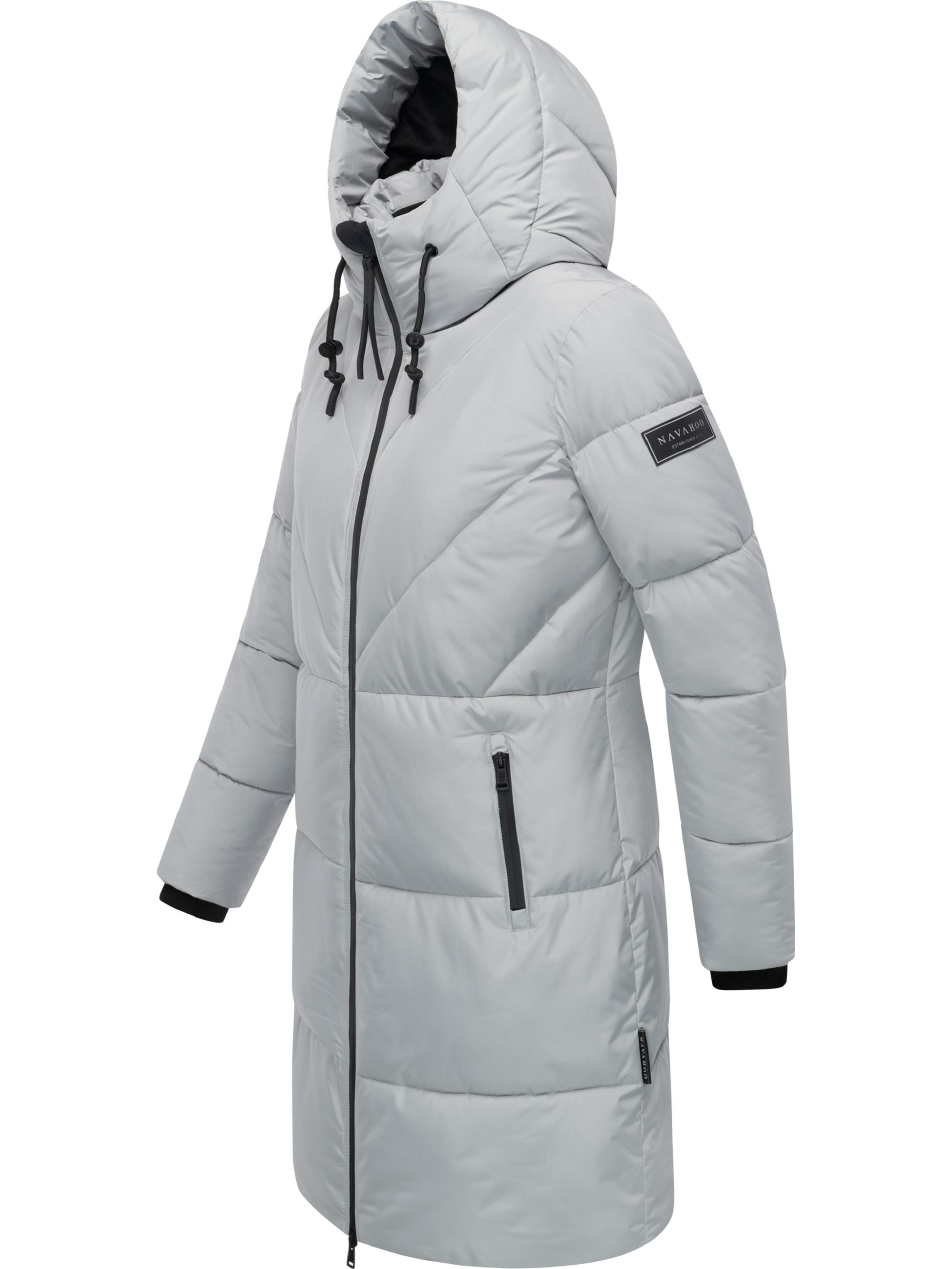 Warmer Steppmantel mit Fleece-gefüttertem Kragen "Kältekuschel XIV" Grey