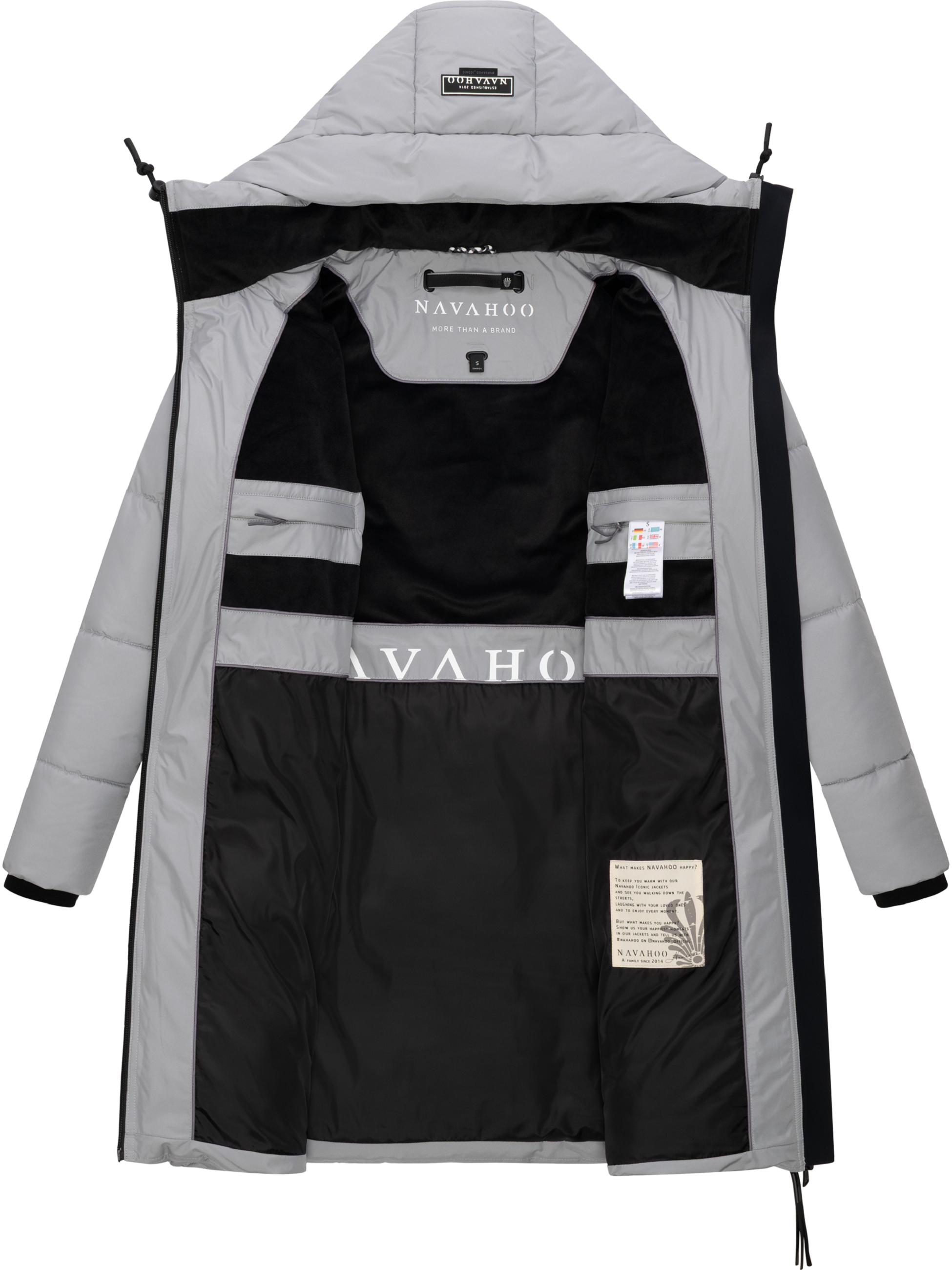 Warmer Steppmantel mit Fleece-gefüttertem Kragen "Kältekuschel XIV" Grey