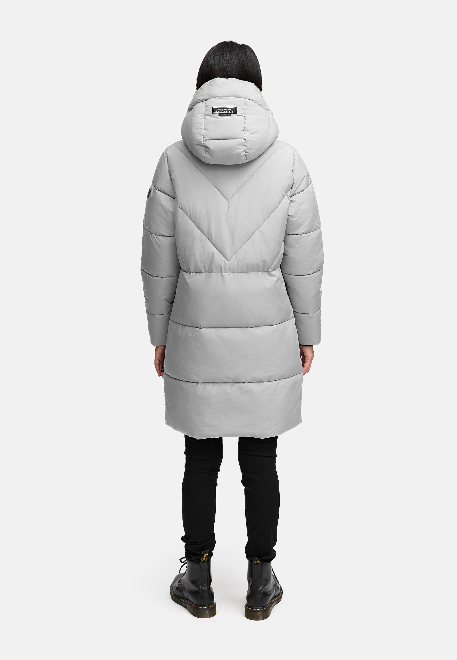 Warmer Steppmantel mit Fleece-gefüttertem Kragen "Kältekuschel XIV" Grey
