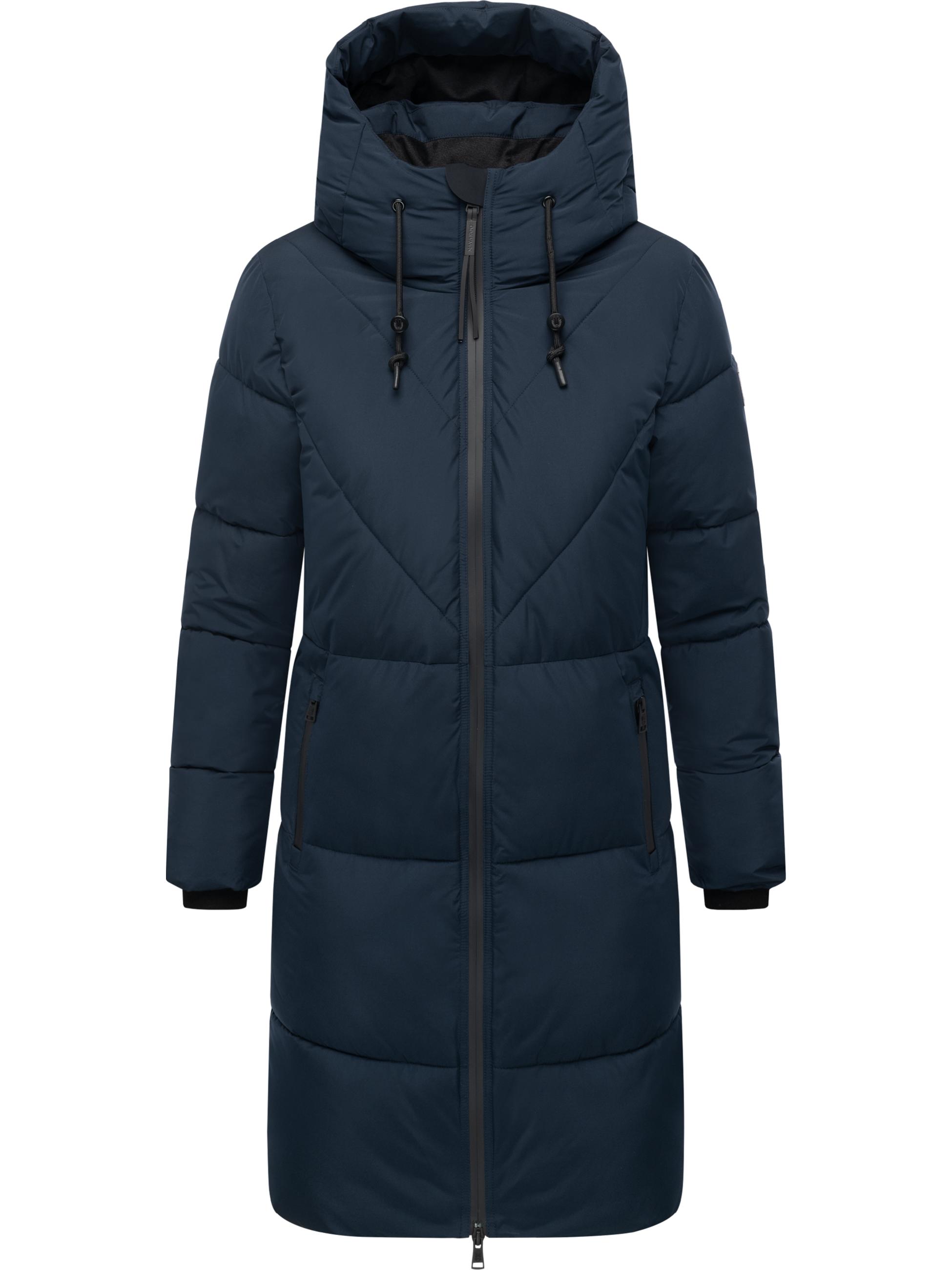 Warmer Steppmantel mit Fleece-gefüttertem Kragen "Kältekuschel XIV" Navy