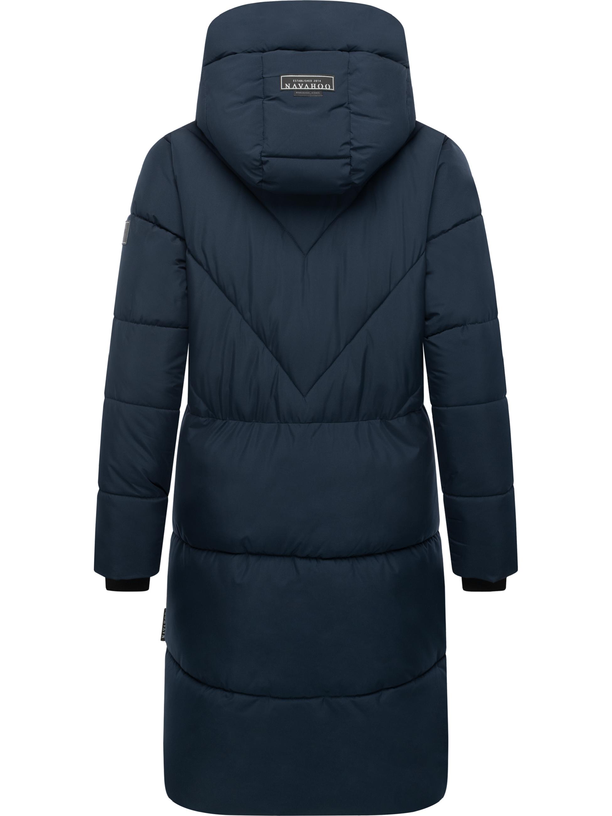 Warmer Steppmantel mit Fleece-gefüttertem Kragen "Kältekuschel XIV" Navy