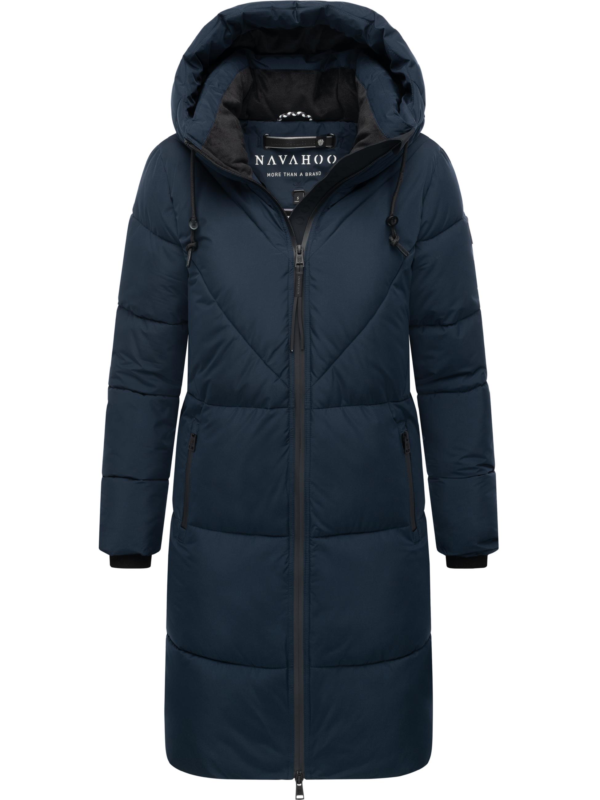 Warmer Steppmantel mit Fleece-gefüttertem Kragen "Kältekuschel XIV" Navy