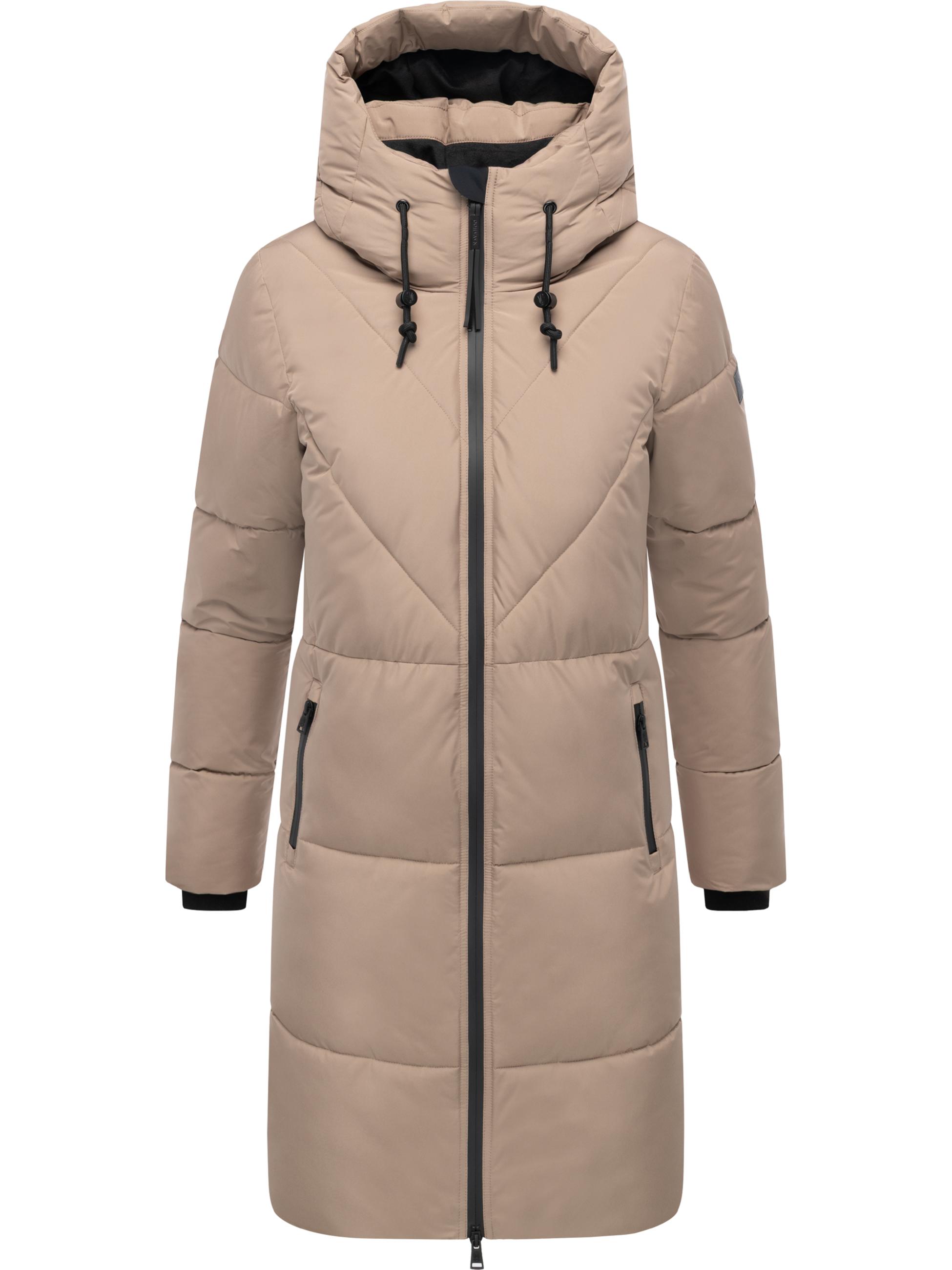 Warmer Steppmantel mit Fleece-gefüttertem Kragen "Kältekuschel XIV" Taupe Grey