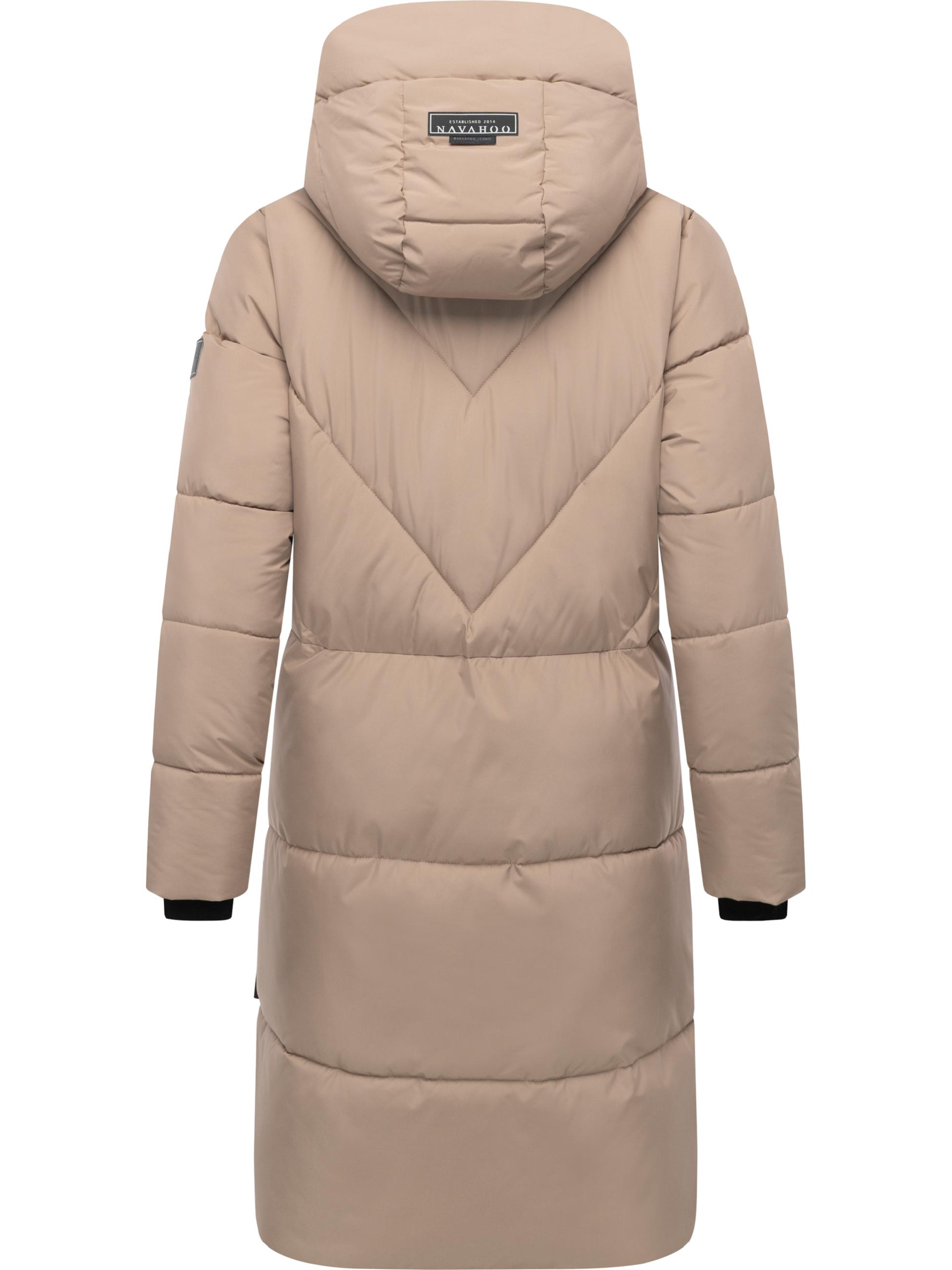 Warmer Steppmantel mit Fleece-gefüttertem Kragen "Kältekuschel XIV" Taupe Grey