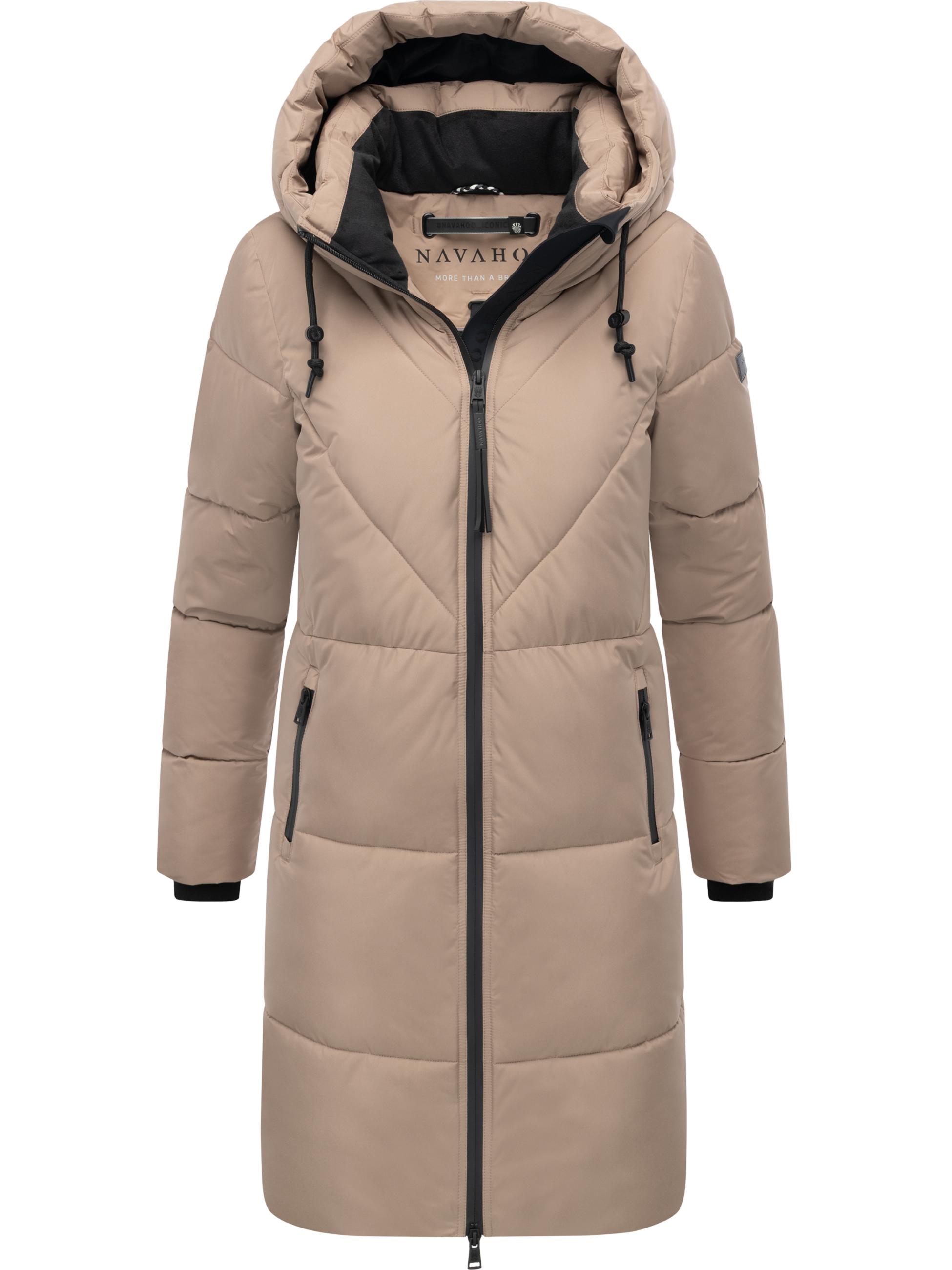Warmer Steppmantel mit Fleece-gefüttertem Kragen "Kältekuschel XIV" Taupe Grey