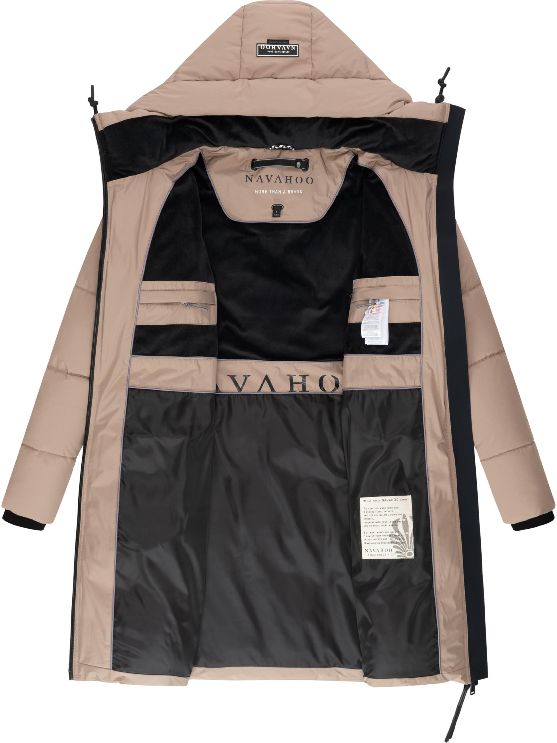 Warmer Steppmantel mit Fleece-gefüttertem Kragen "Kältekuschel XIV" Taupe Grey