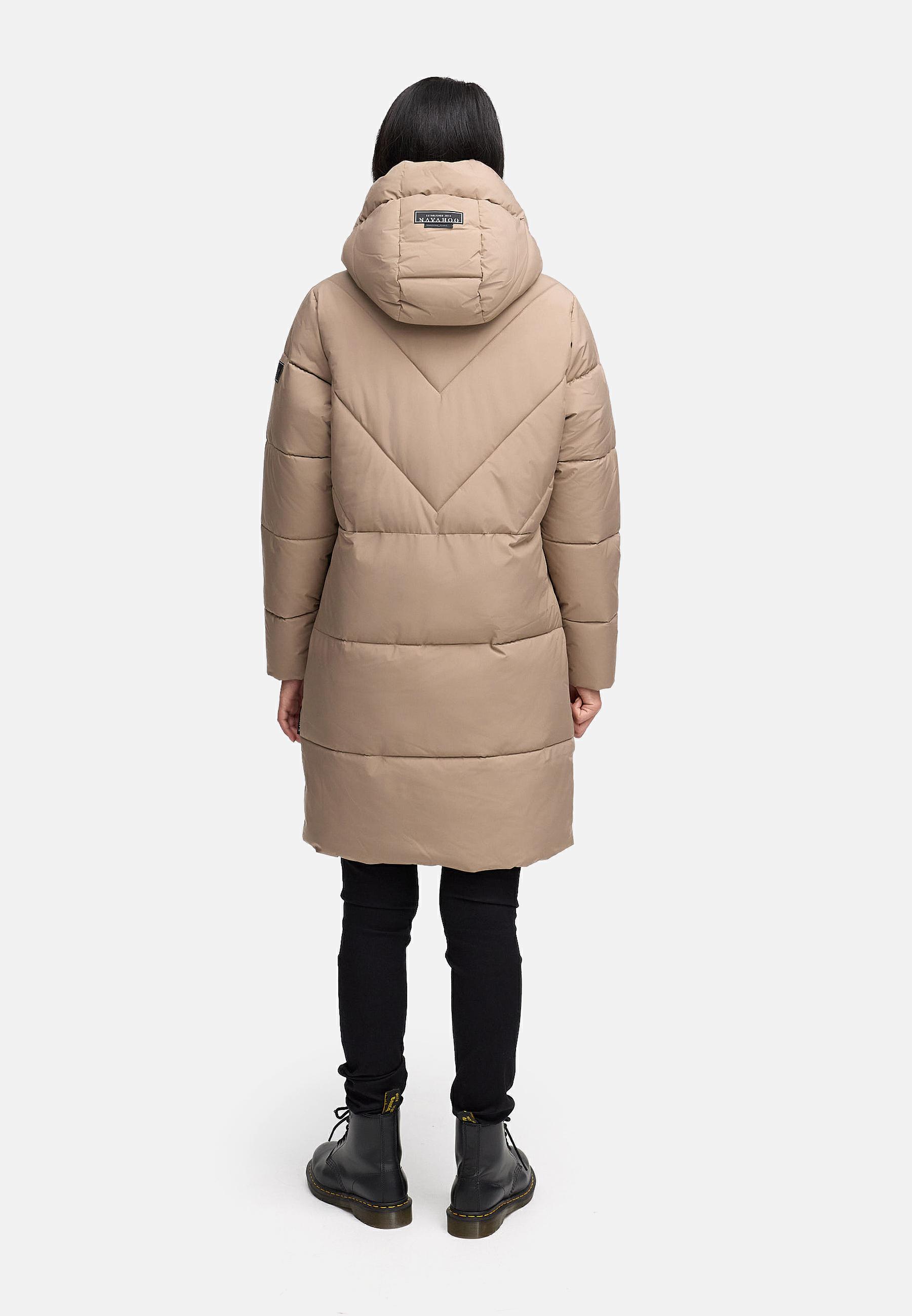 Warmer Steppmantel mit Fleece-gefüttertem Kragen "Kältekuschel XIV" Taupe Grey