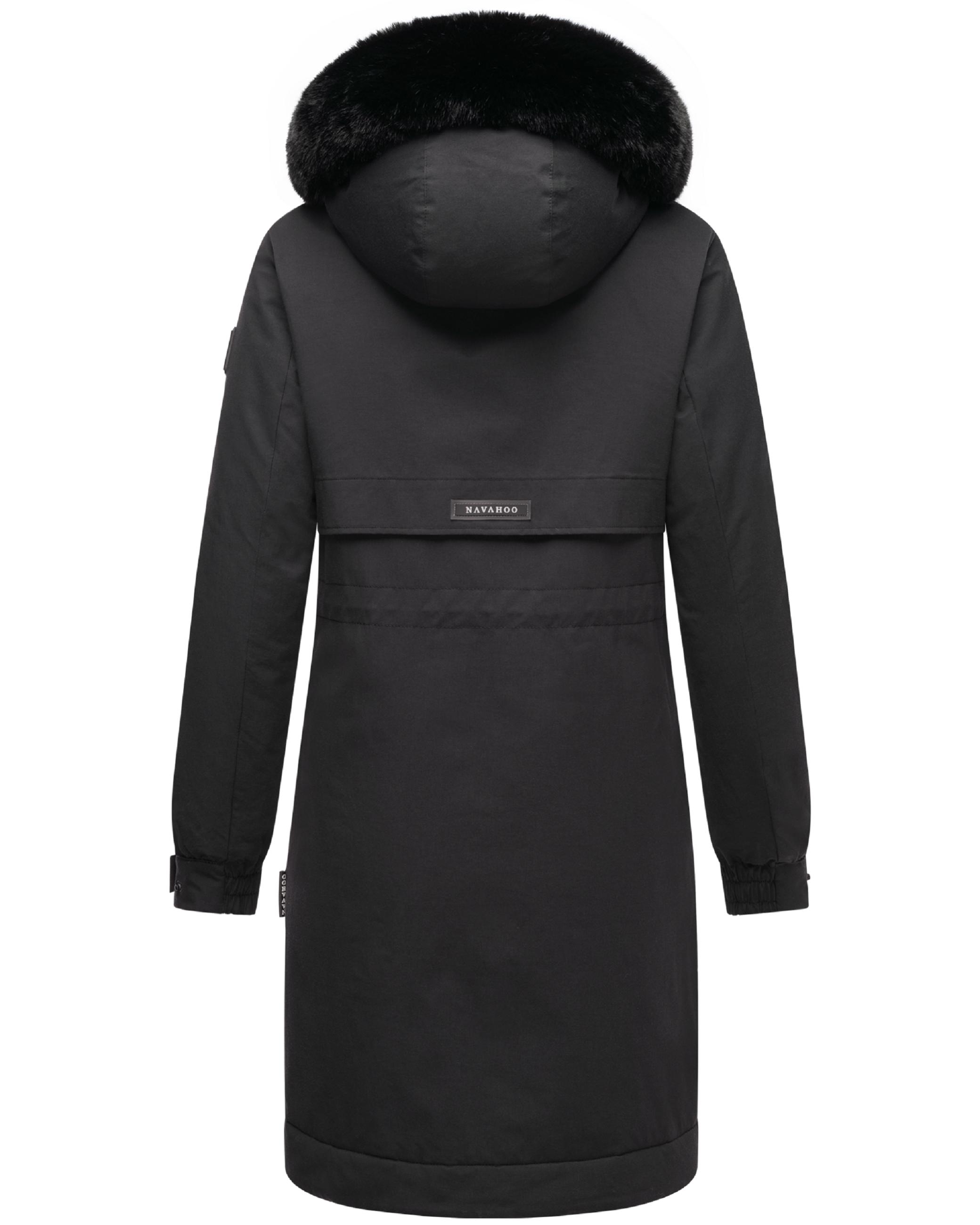 Winter Kurzmantel mit Kapuze und Kunstfell "Kaltwetterretter 14" Black