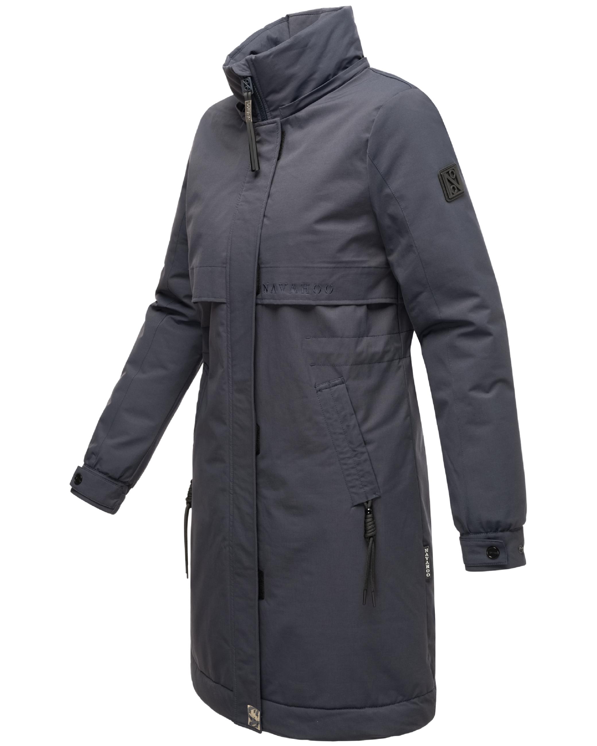 Winter Kurzmantel mit Kapuze und Kunstfell "Kaltwetterretter 14" Navy