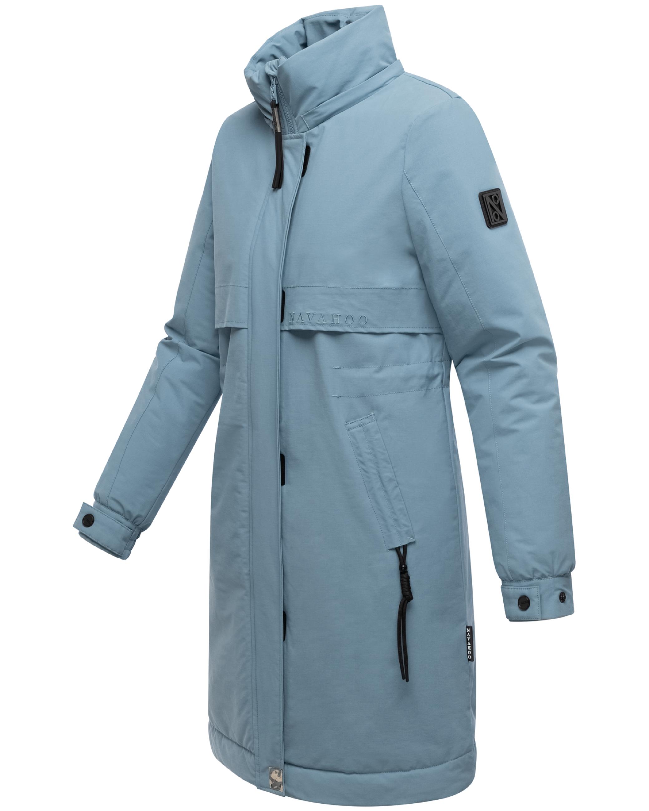 Winter Kurzmantel mit Kapuze und Kunstfell "Kaltwetterretter 14" Powder Blue