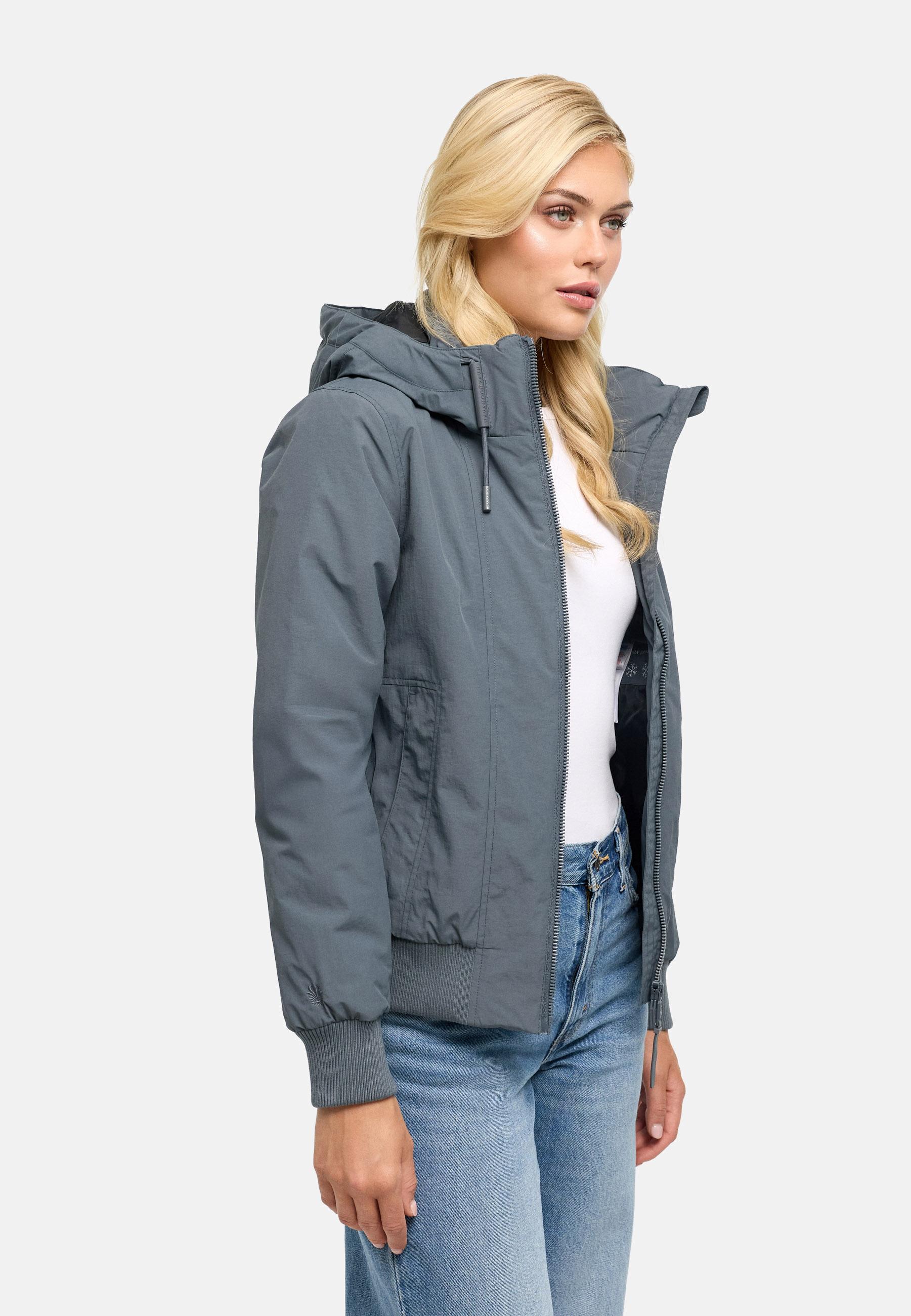 Warme Winterjacke mit Kapuze "Kichermaus 14" Blue Grey