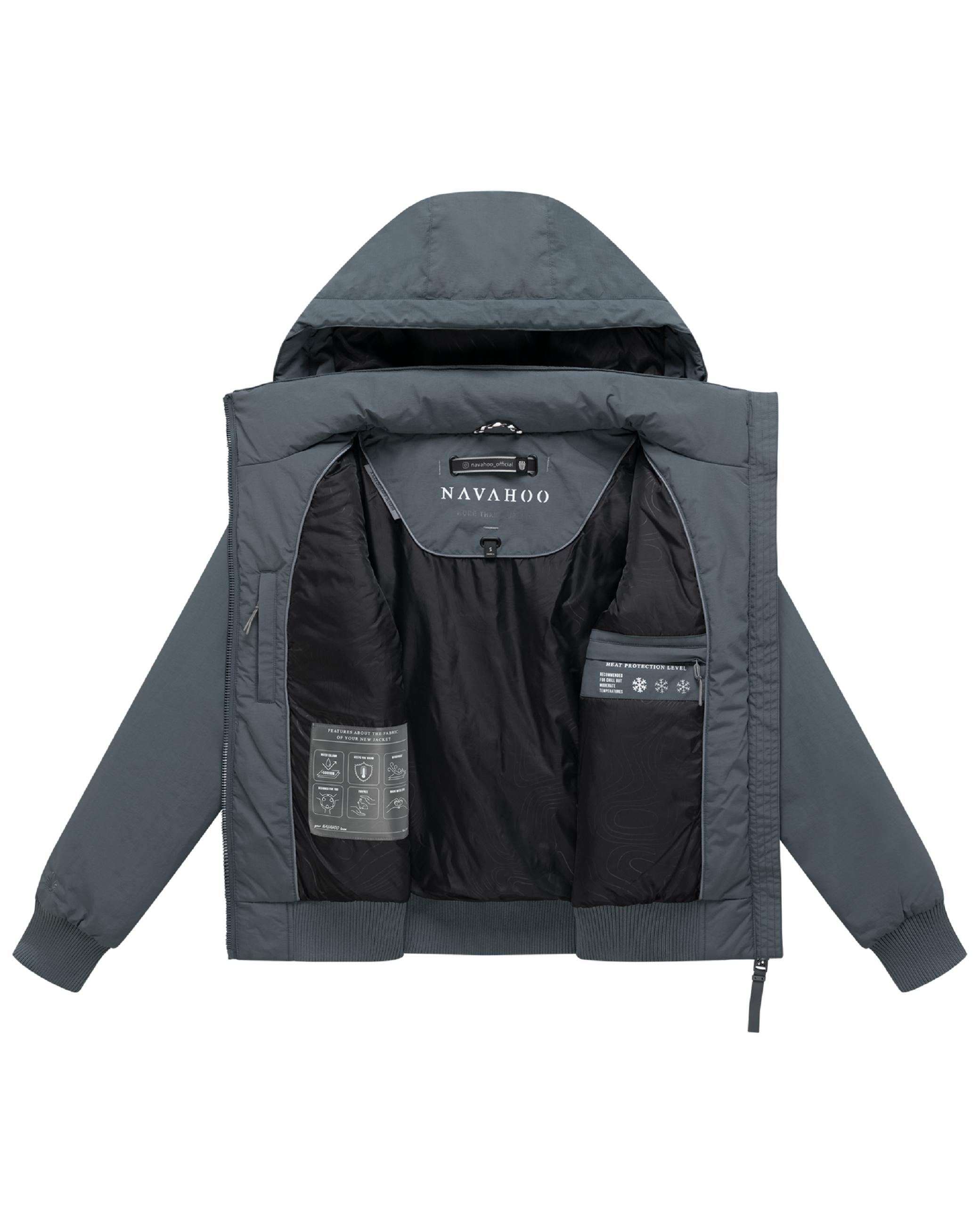 Warme Winterjacke mit Kapuze "Kichermaus 14" Blue Grey