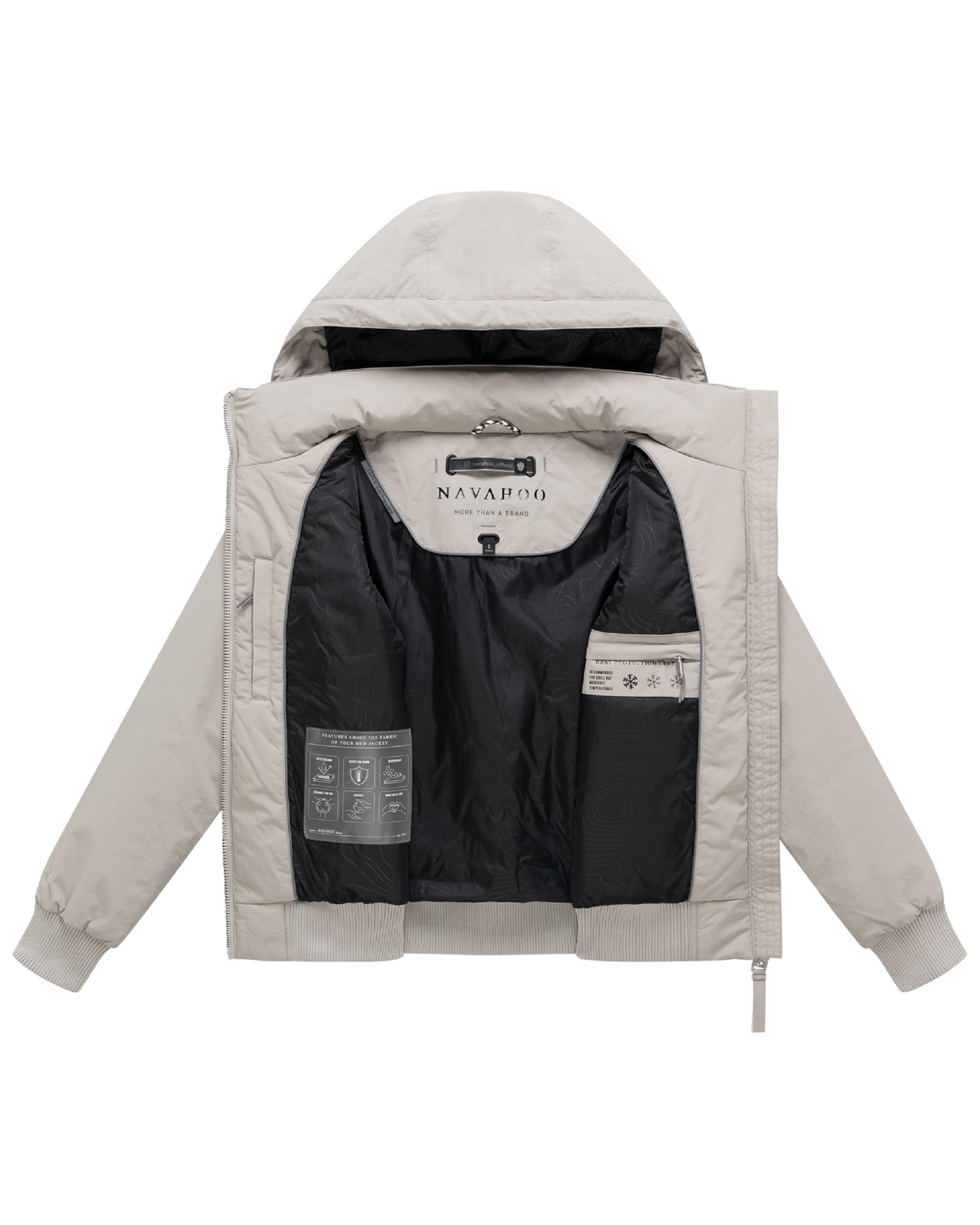 Warme Winterjacke mit Kapuze "Kichermaus 14" Light Grey