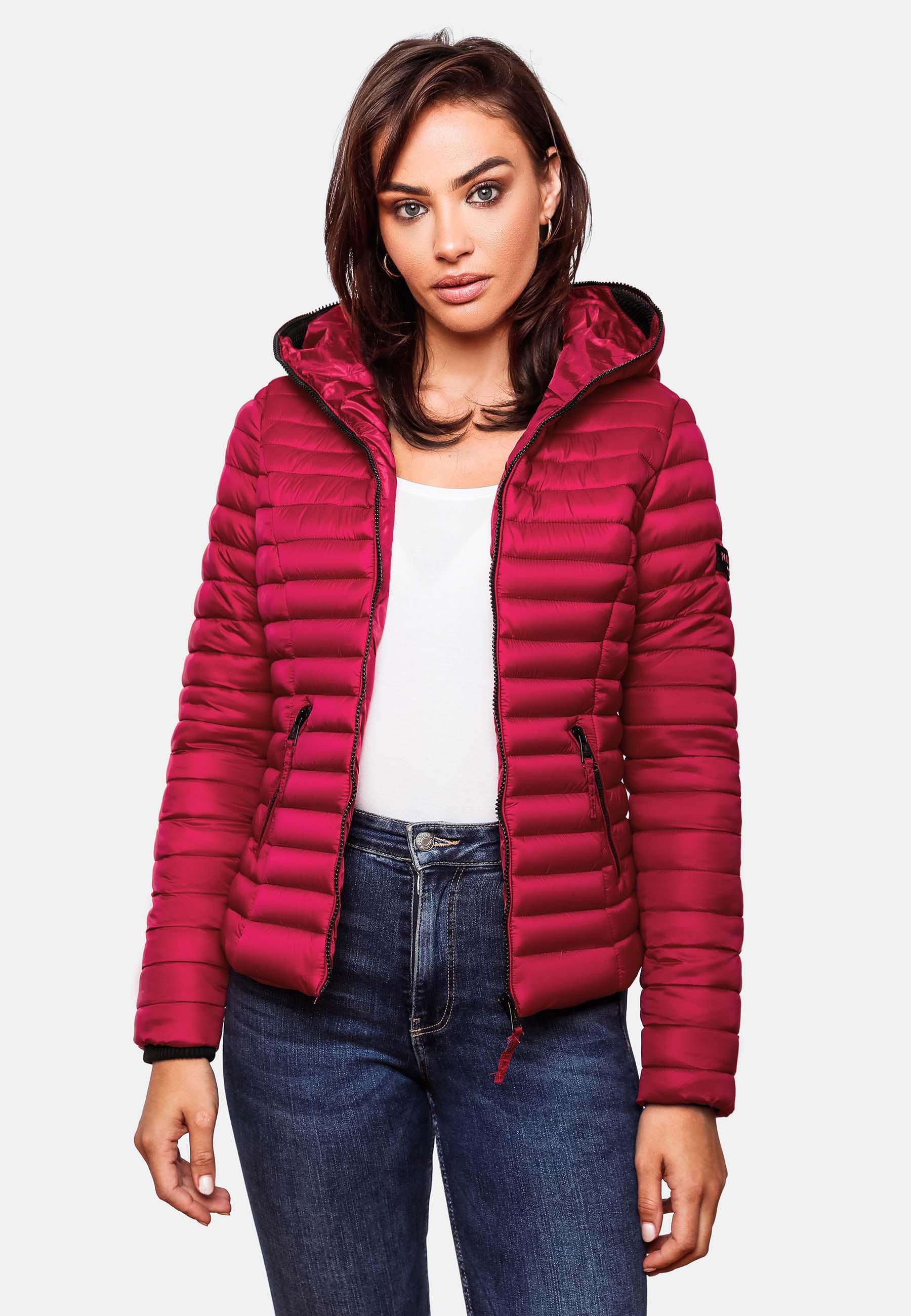 Leichte Steppjacke mit Kapuze "Kimuk" Fuchsia