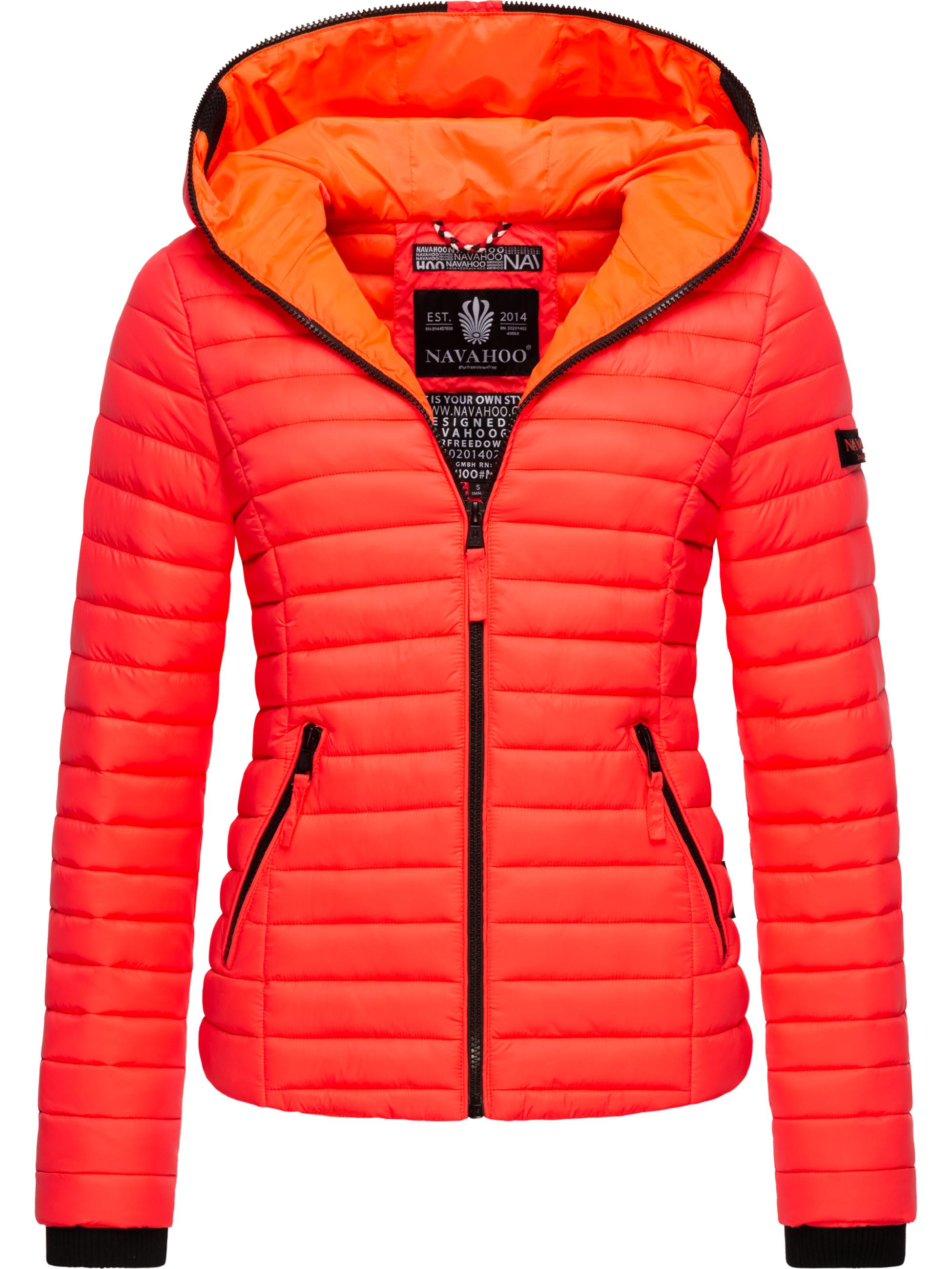 Leichte Steppjacke mit Kapuze "Kimuk" Neon Coral