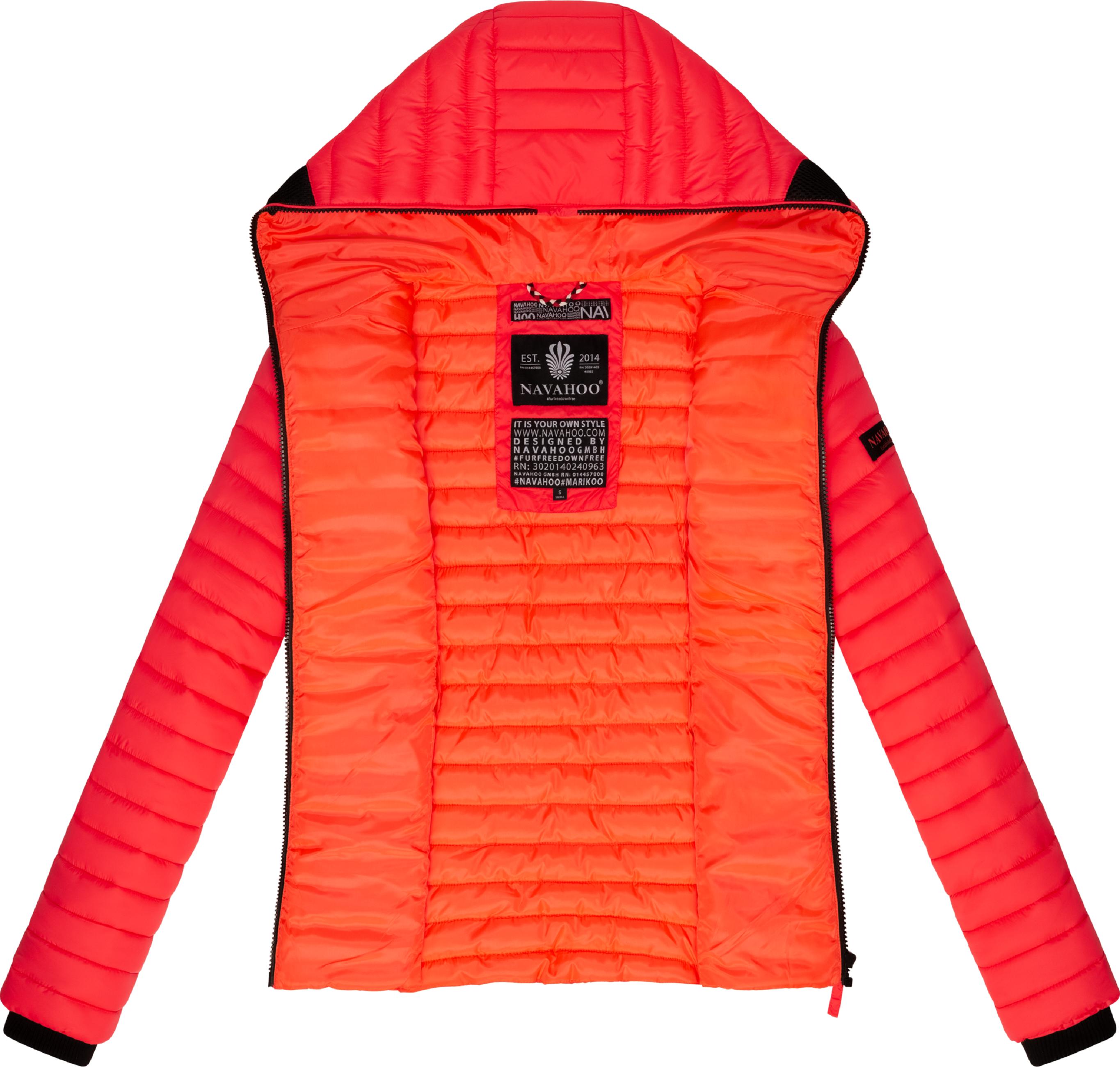 Leichte Steppjacke mit Kapuze "Kimuk" Neon Coral