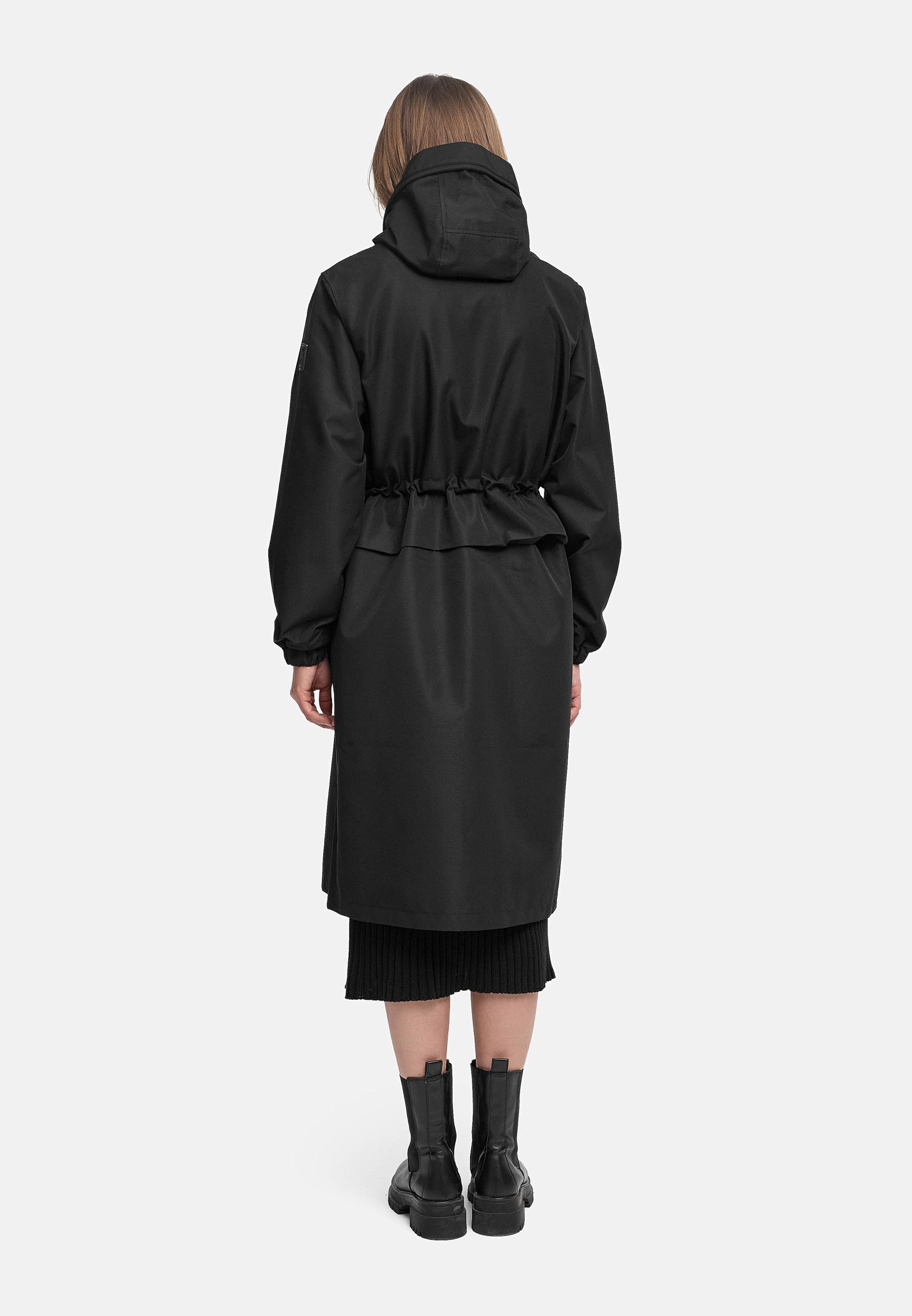 Leichter wasserdichter Oversize Übergangsmantel "Kirschwind 14" Black