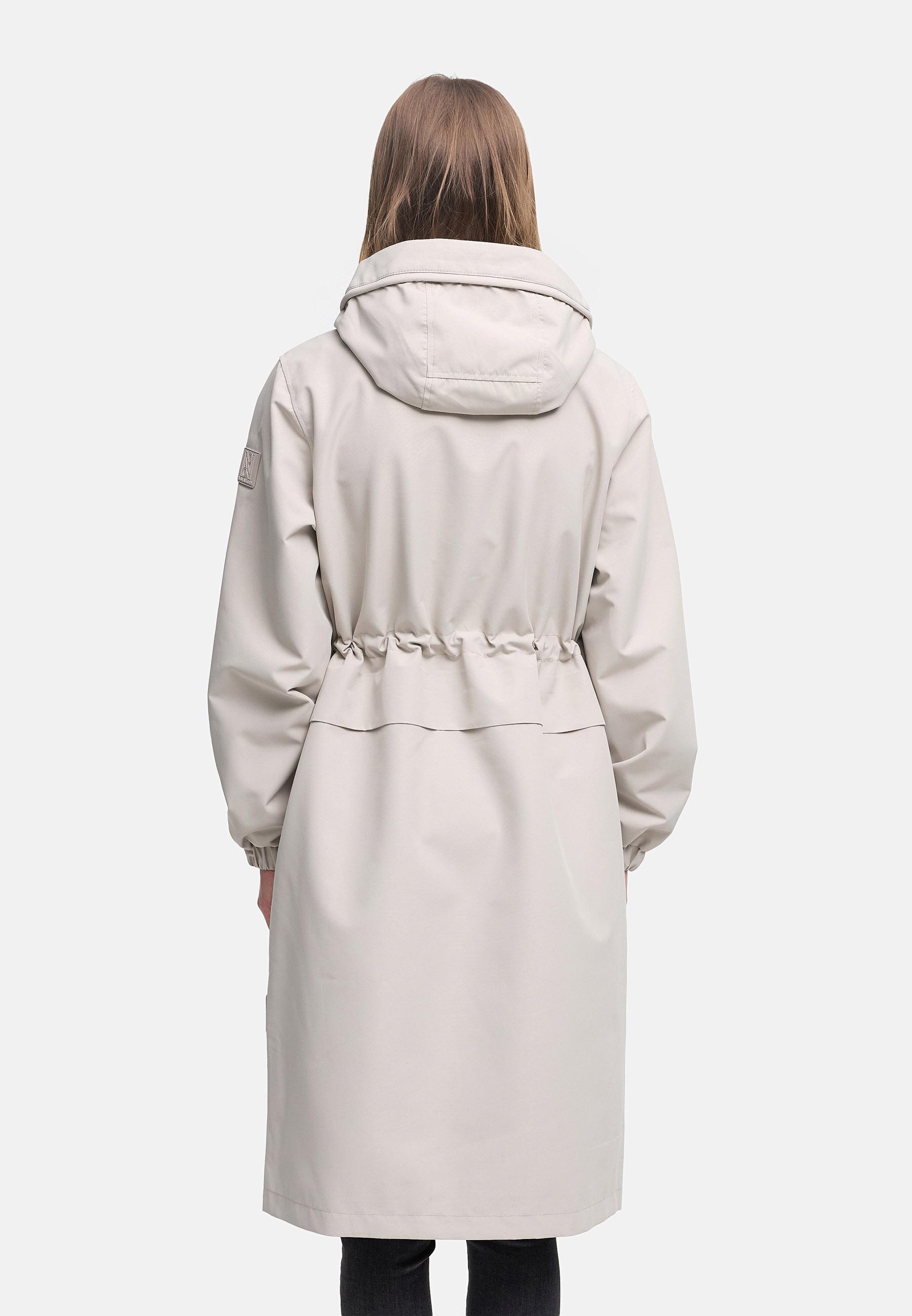 Leichter wasserdichter Oversize Übergangsmantel "Kirschwind 14" Bone