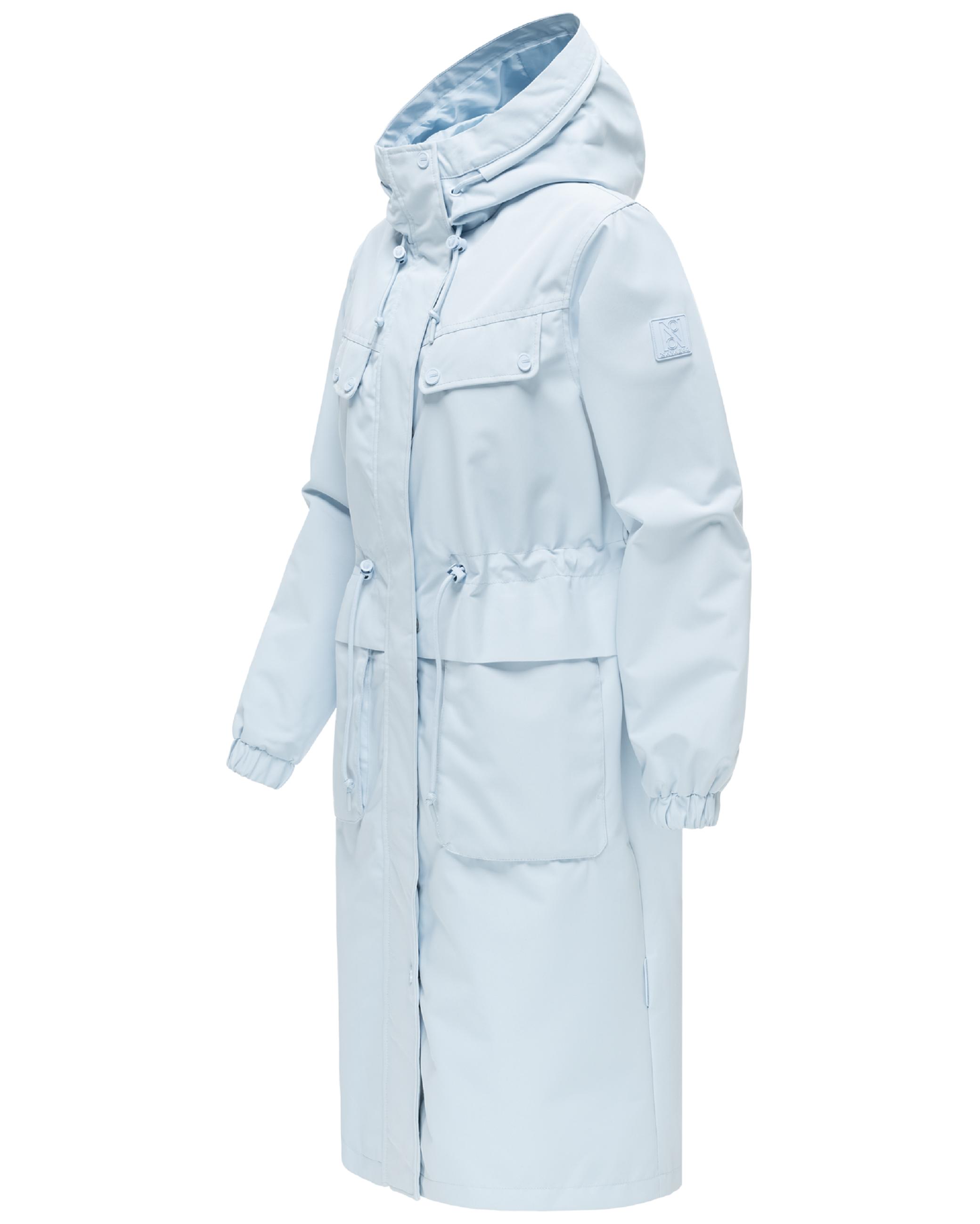 Leichter wasserdichter Oversize Übergangsmantel "Kirschwind 14" Soft Blue