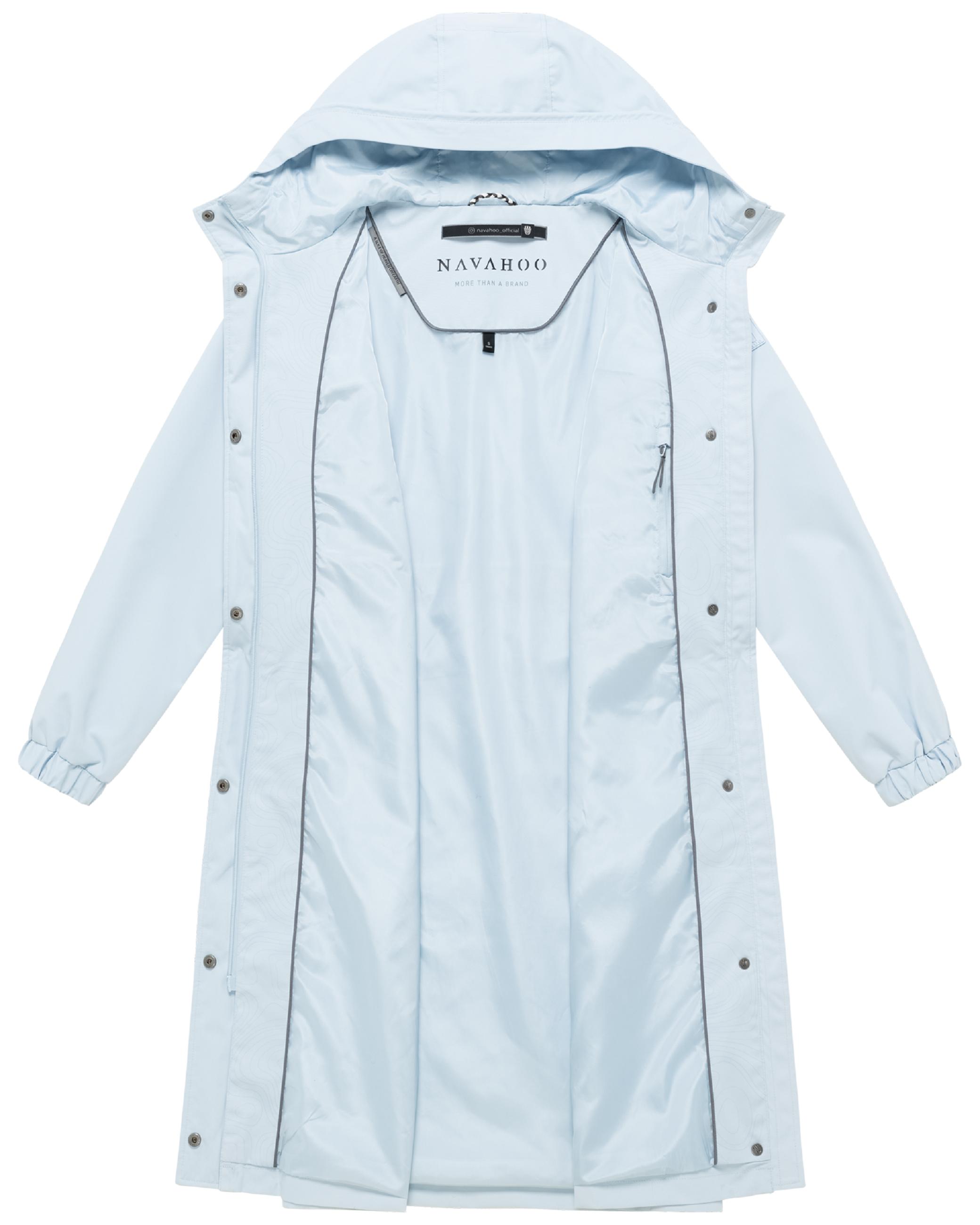 Leichter wasserdichter Oversize Übergangsmantel "Kirschwind 14" Soft Blue