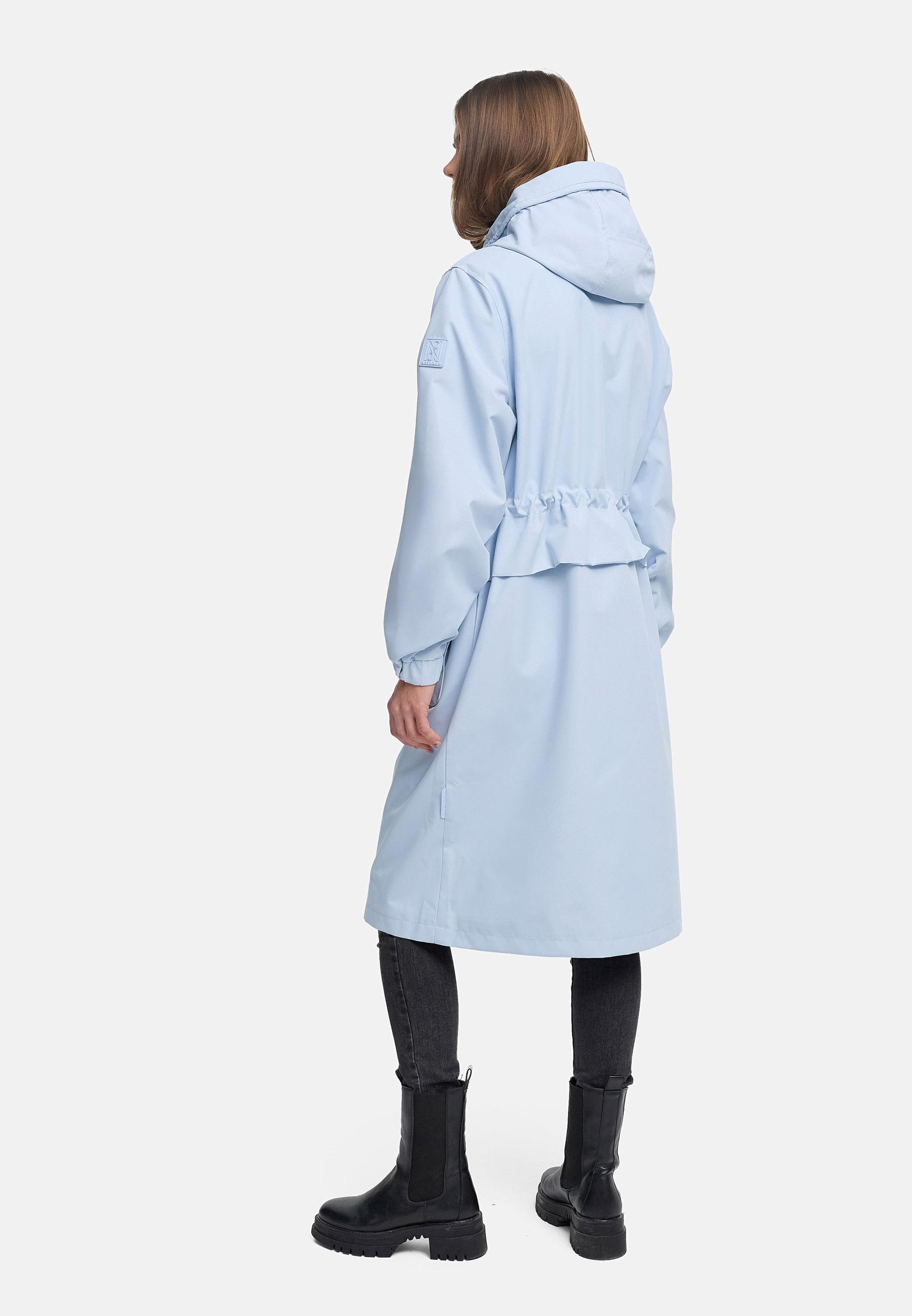 Leichter wasserdichter Oversize Übergangsmantel "Kirschwind 14" Soft Blue