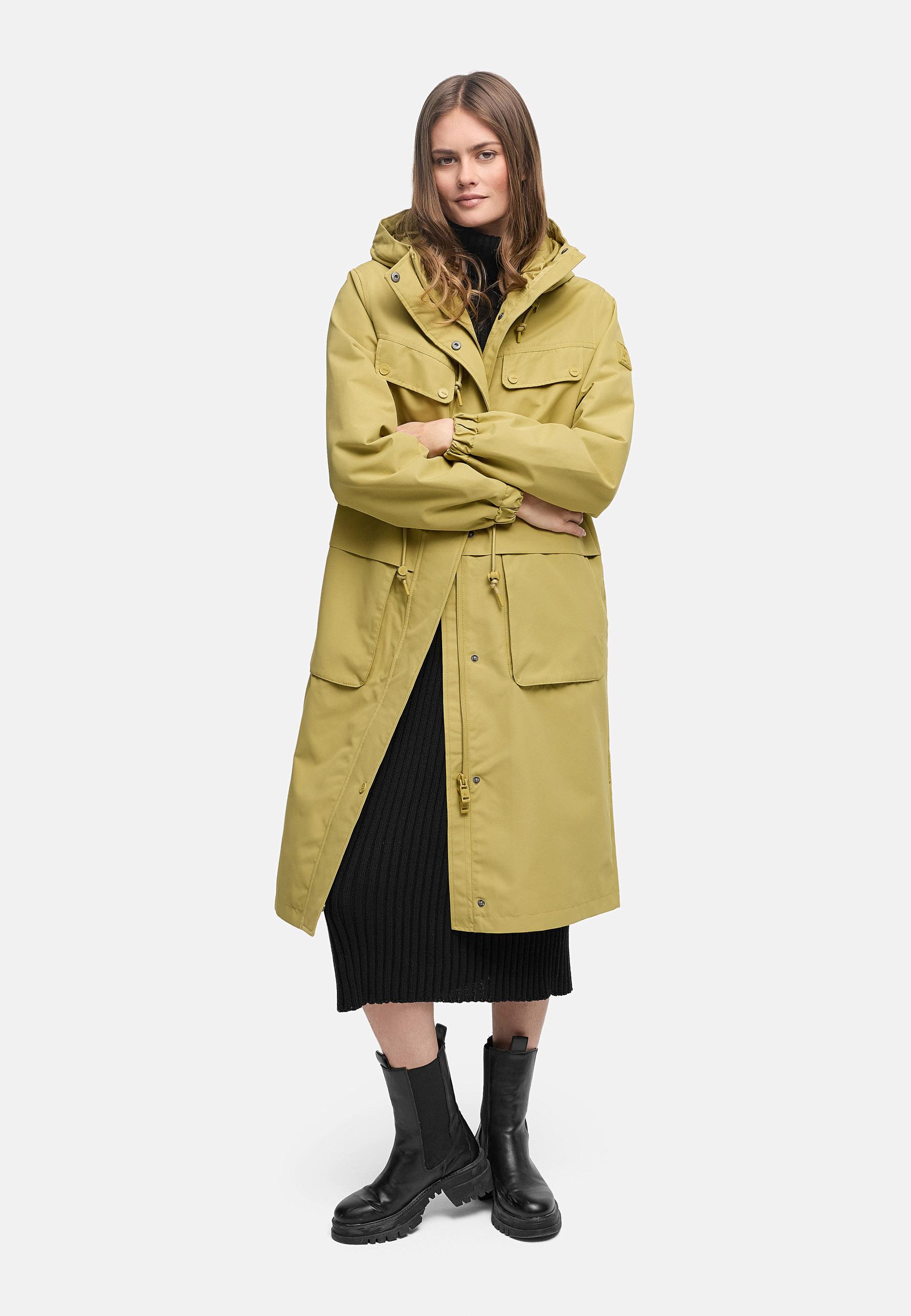Leichter wasserdichter Oversize Übergangsmantel "Kirschwind 14" Urban Khaki