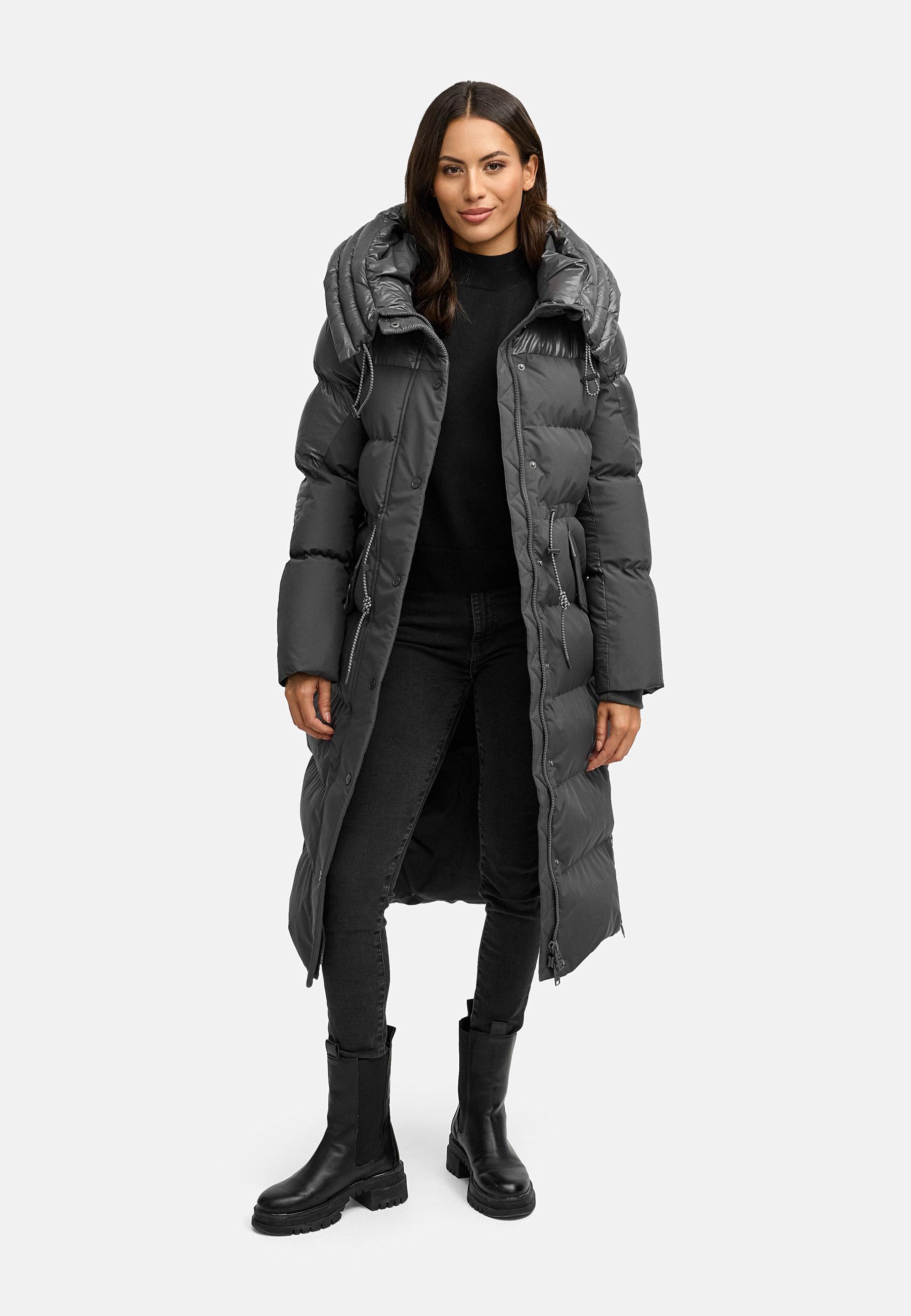 Warmer Steppmantel "Knusperherz 14" Anthracite
