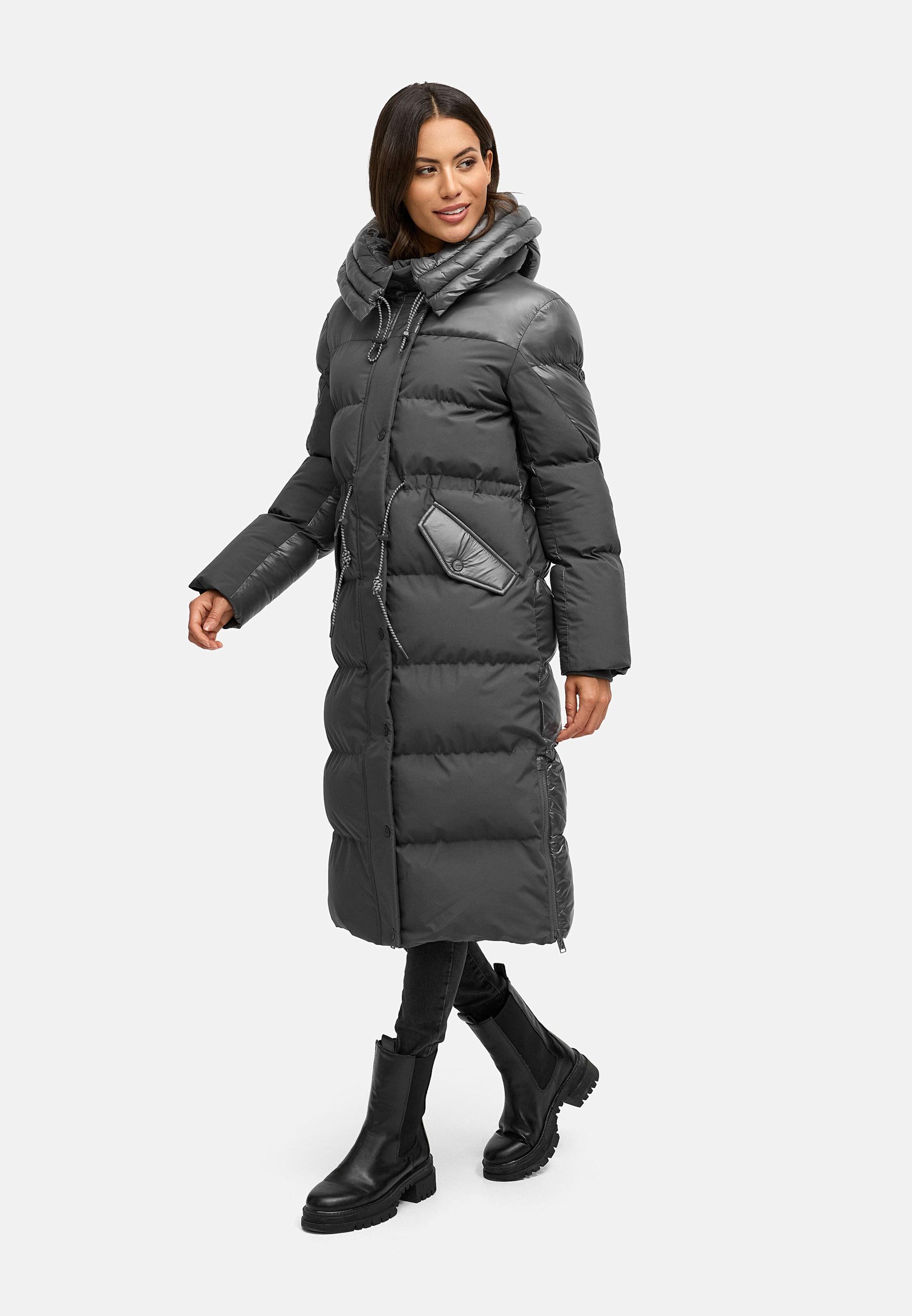Warmer Steppmantel "Knusperherz 14" Anthracite