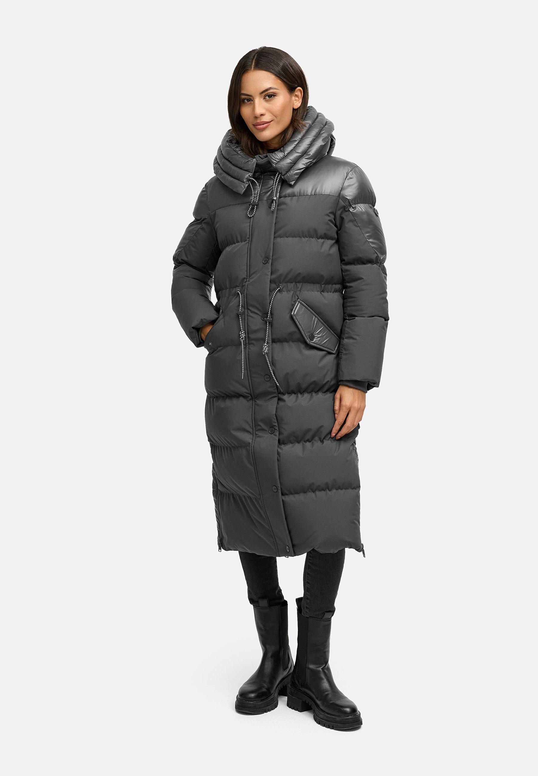 Warmer Steppmantel "Knusperherz 14" Anthracite
