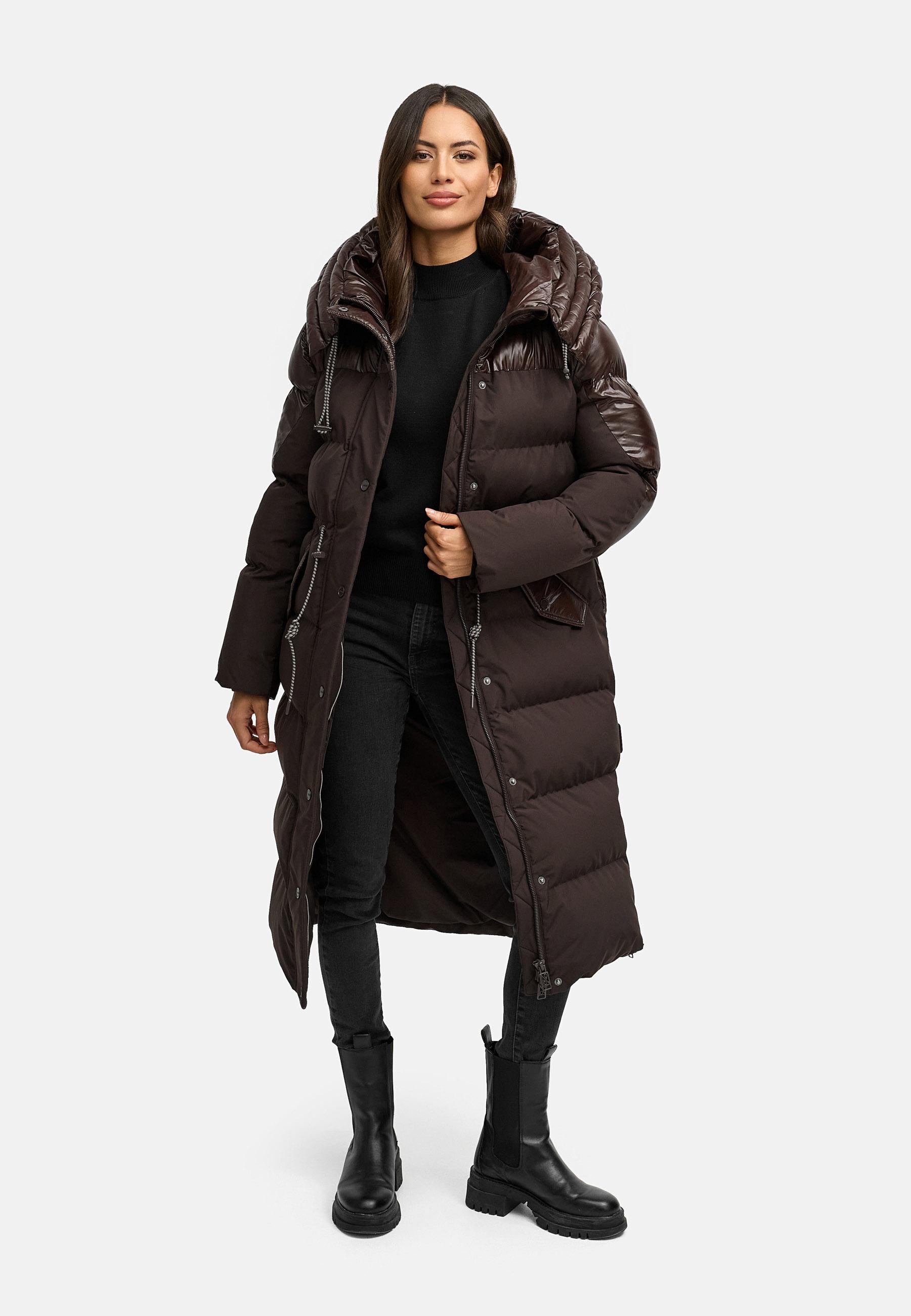 Warmer Steppmantel "Knusperherz 14" Choco