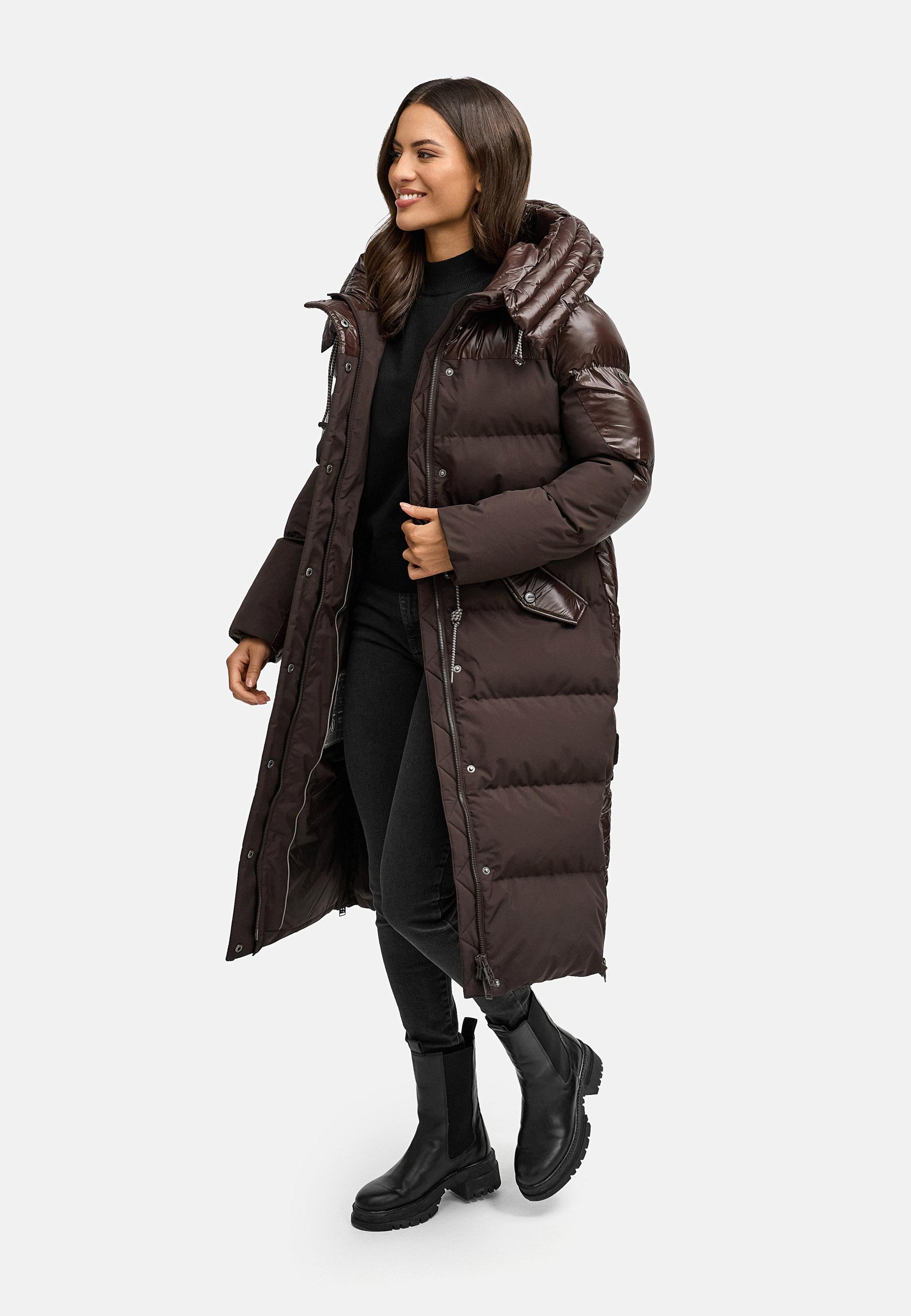 Warmer Steppmantel "Knusperherz 14" Choco