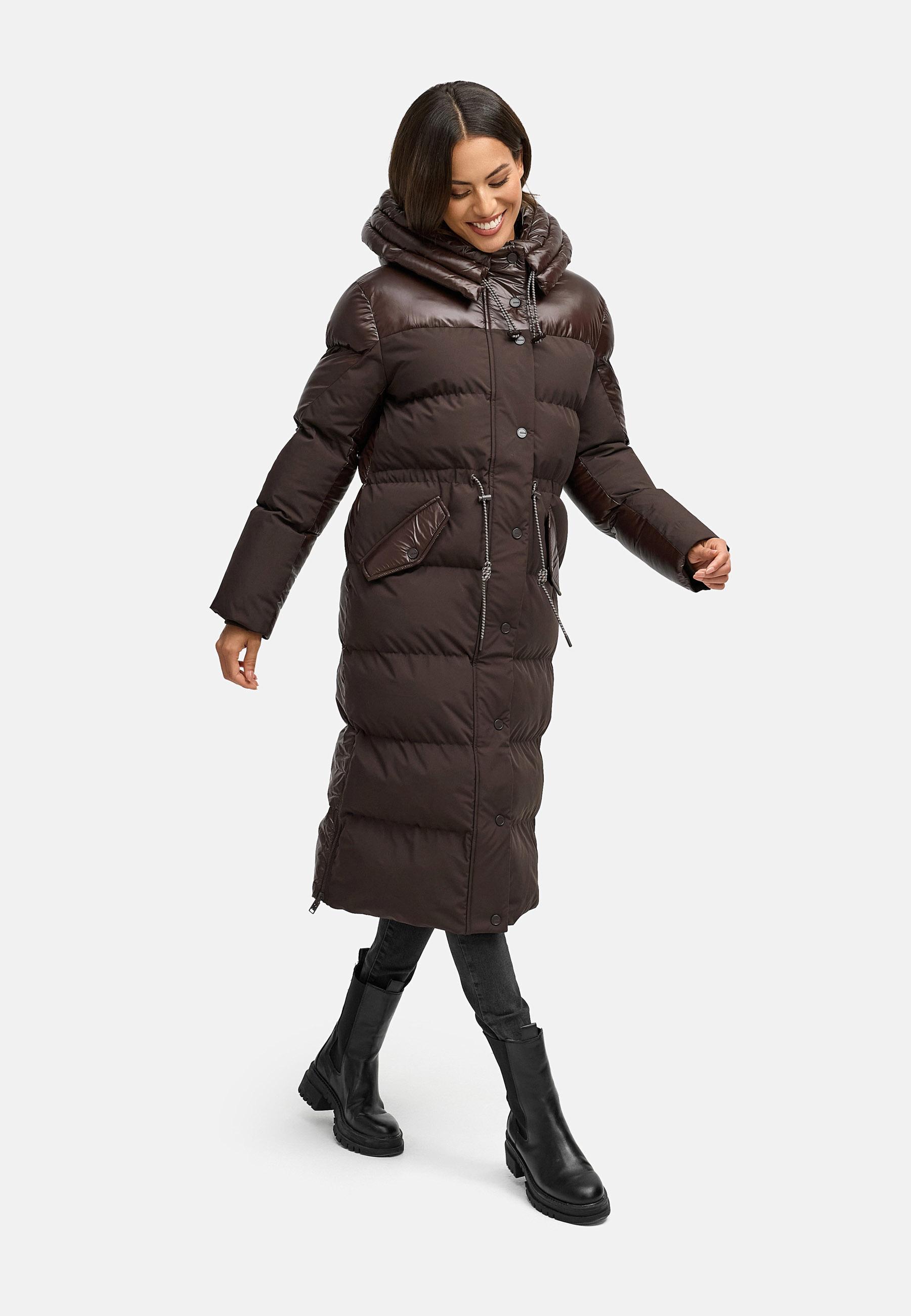 Warmer Steppmantel "Knusperherz 14" Choco