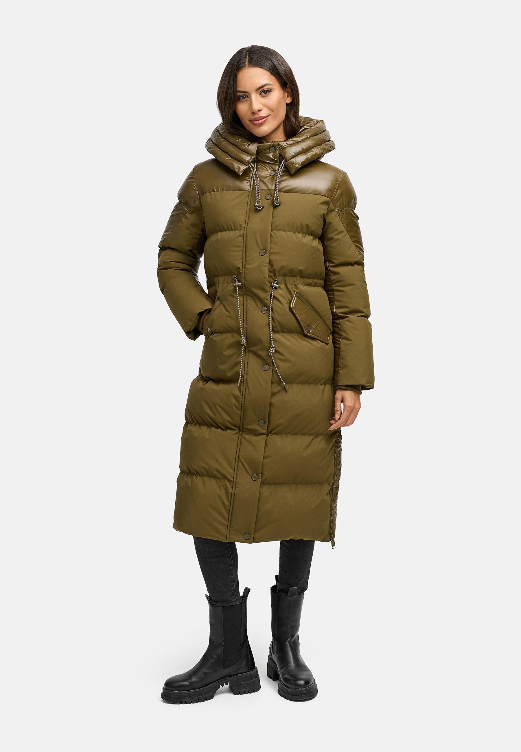 Warmer Steppmantel "Knusperherz 14" Khaki