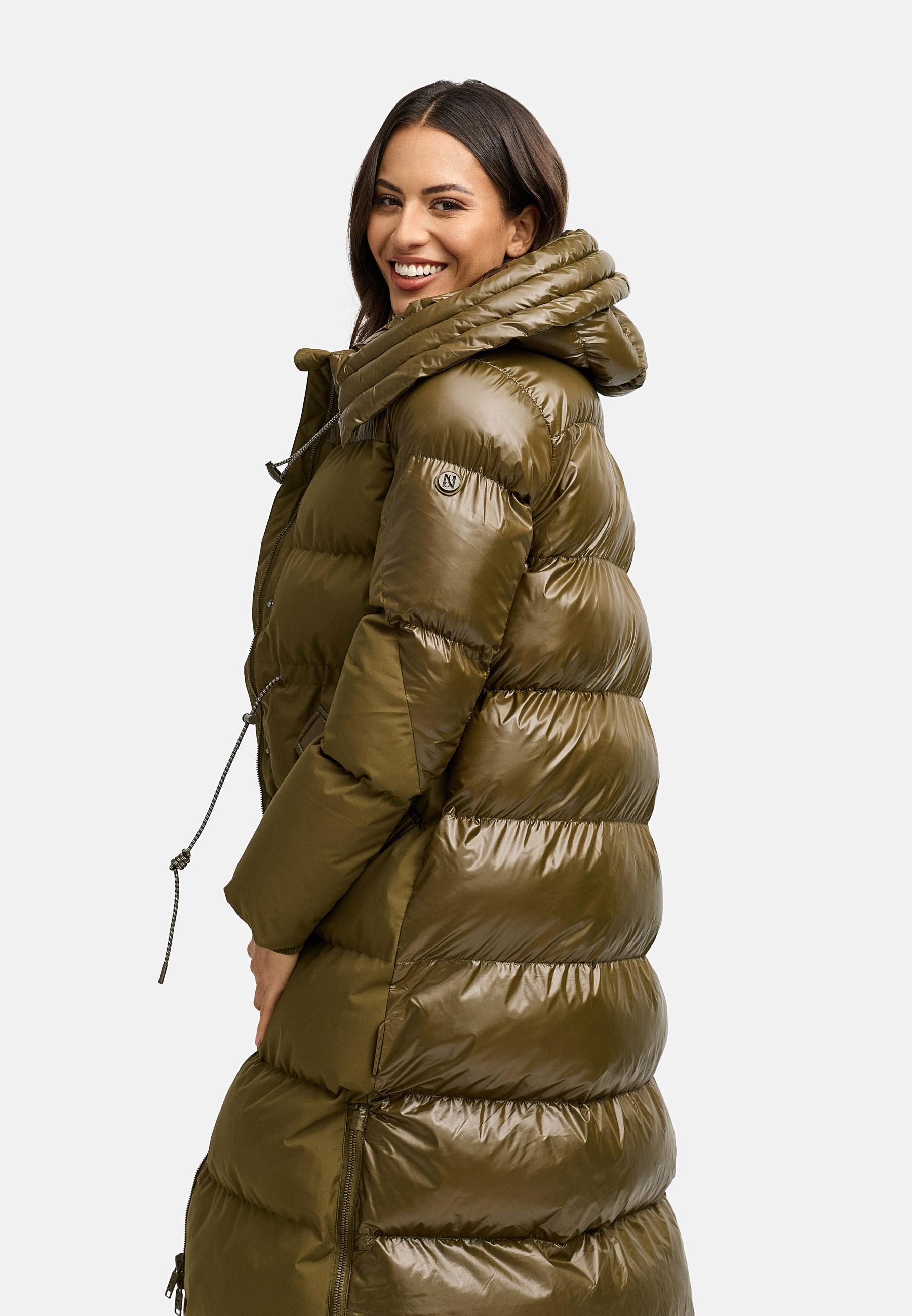 Warmer Steppmantel "Knusperherz 14" Khaki