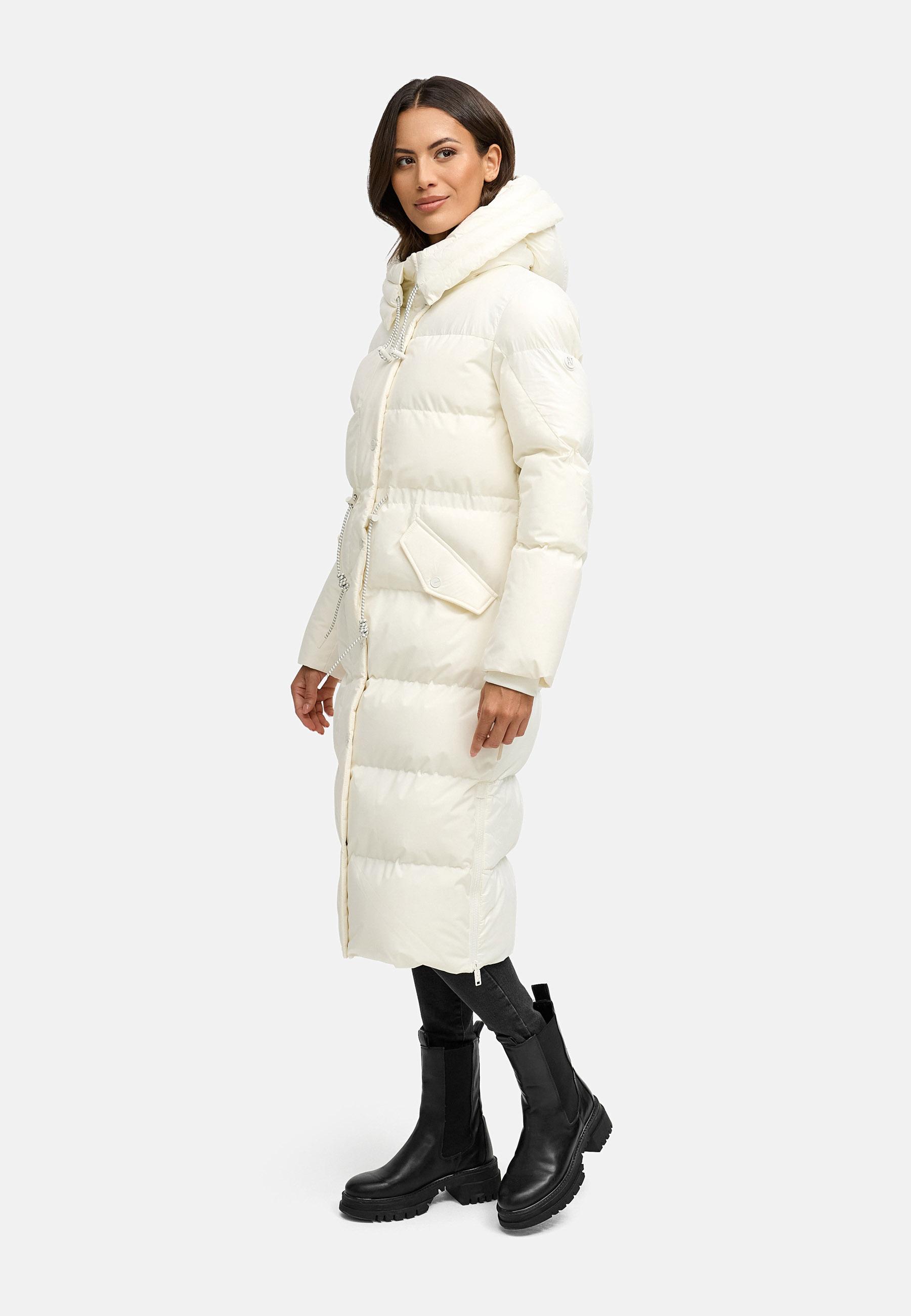 Warmer Steppmantel "Knusperherz 14" Offwhite