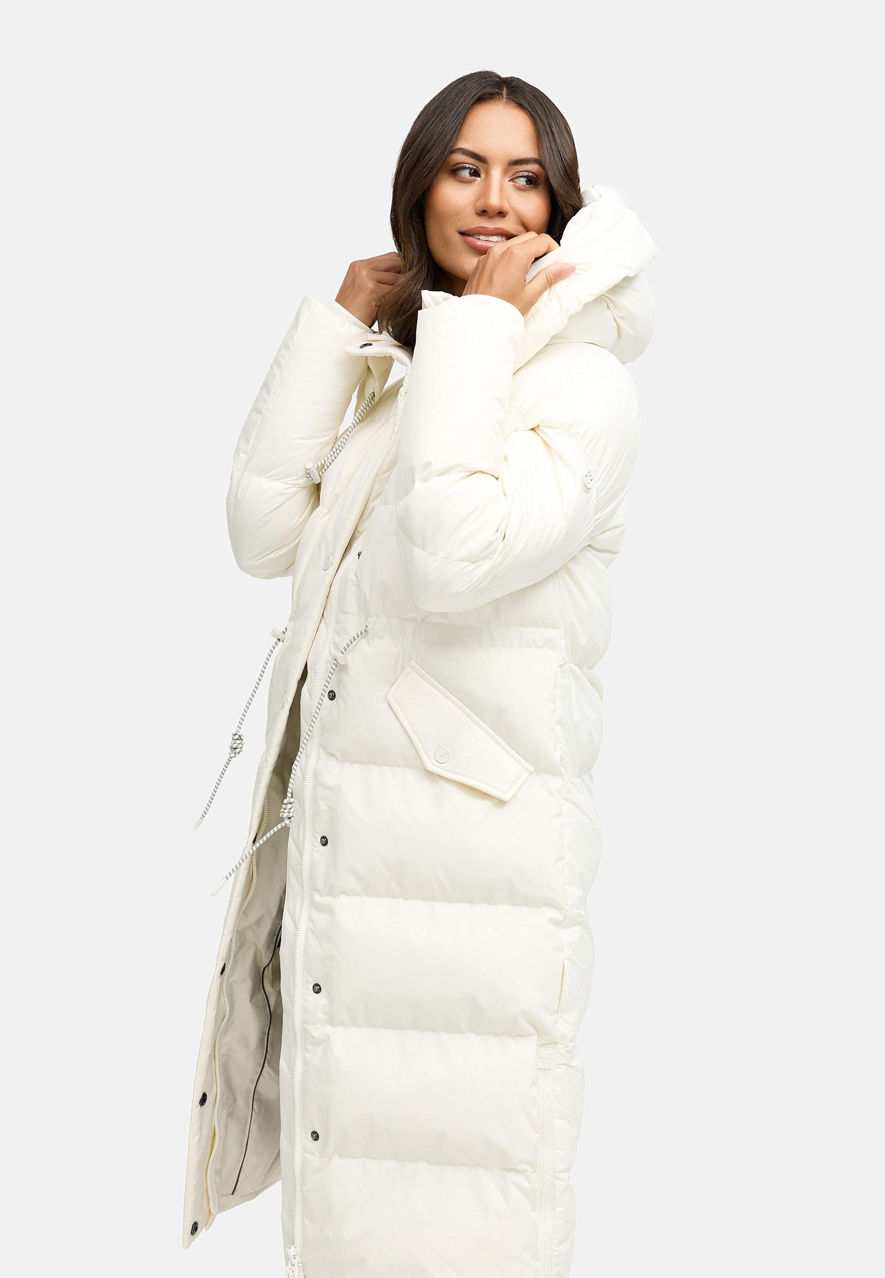 Warmer Steppmantel "Knusperherz 14" Offwhite