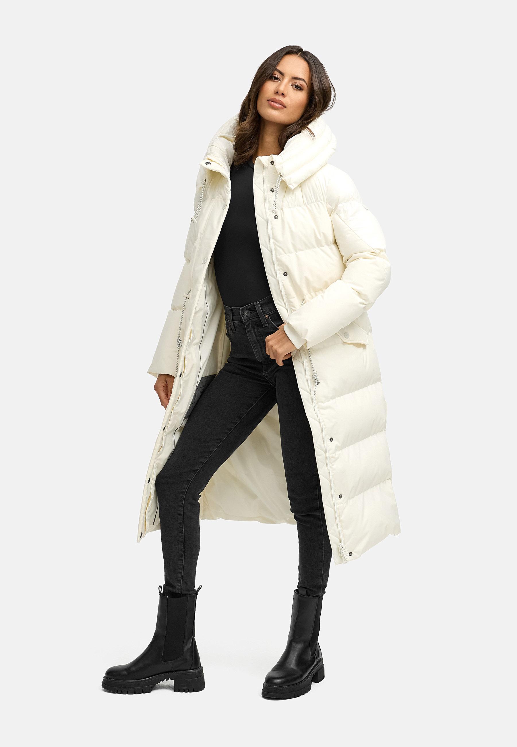 Warmer Steppmantel "Knusperherz 14" Offwhite