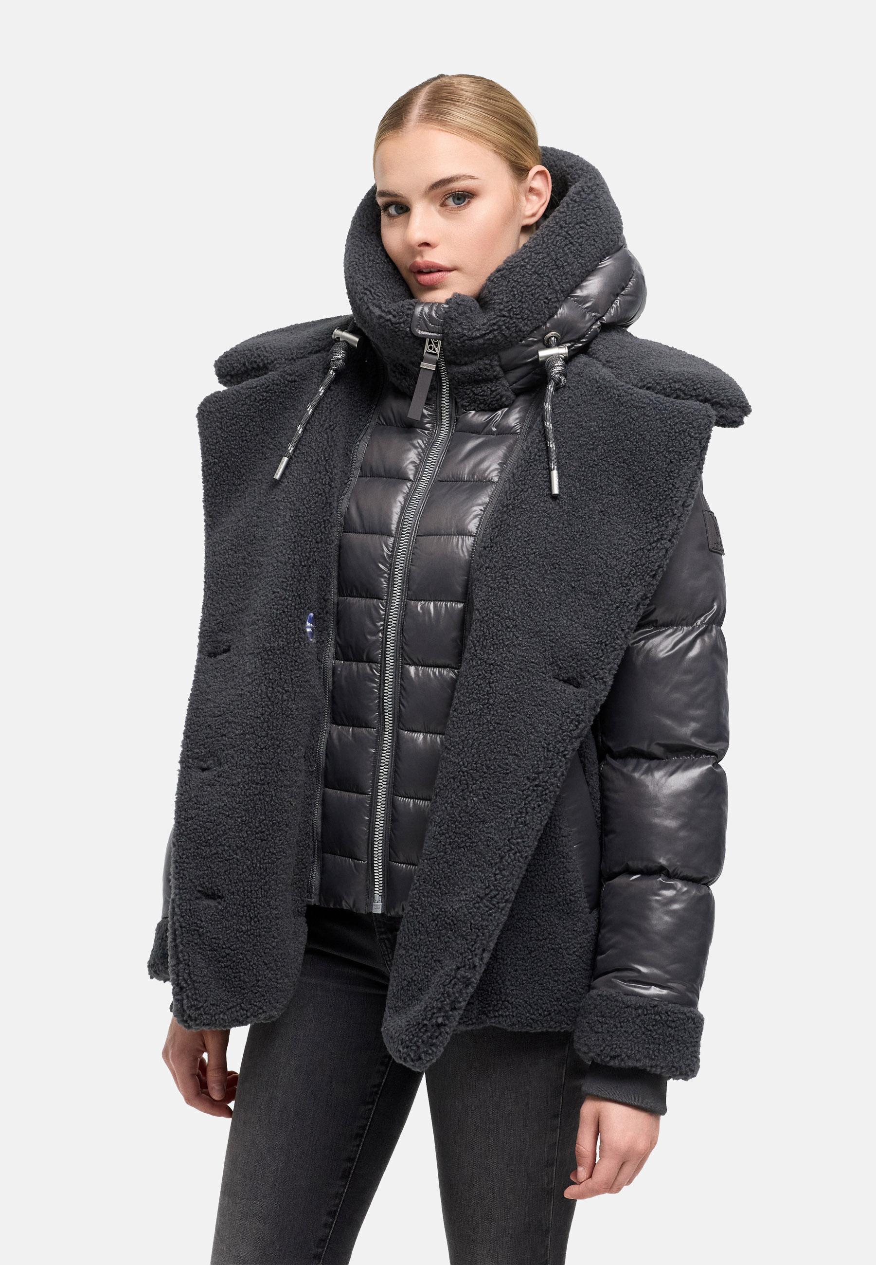 Gesteppte Teddyjacke "Kuschelhäschen 14" Anthracite