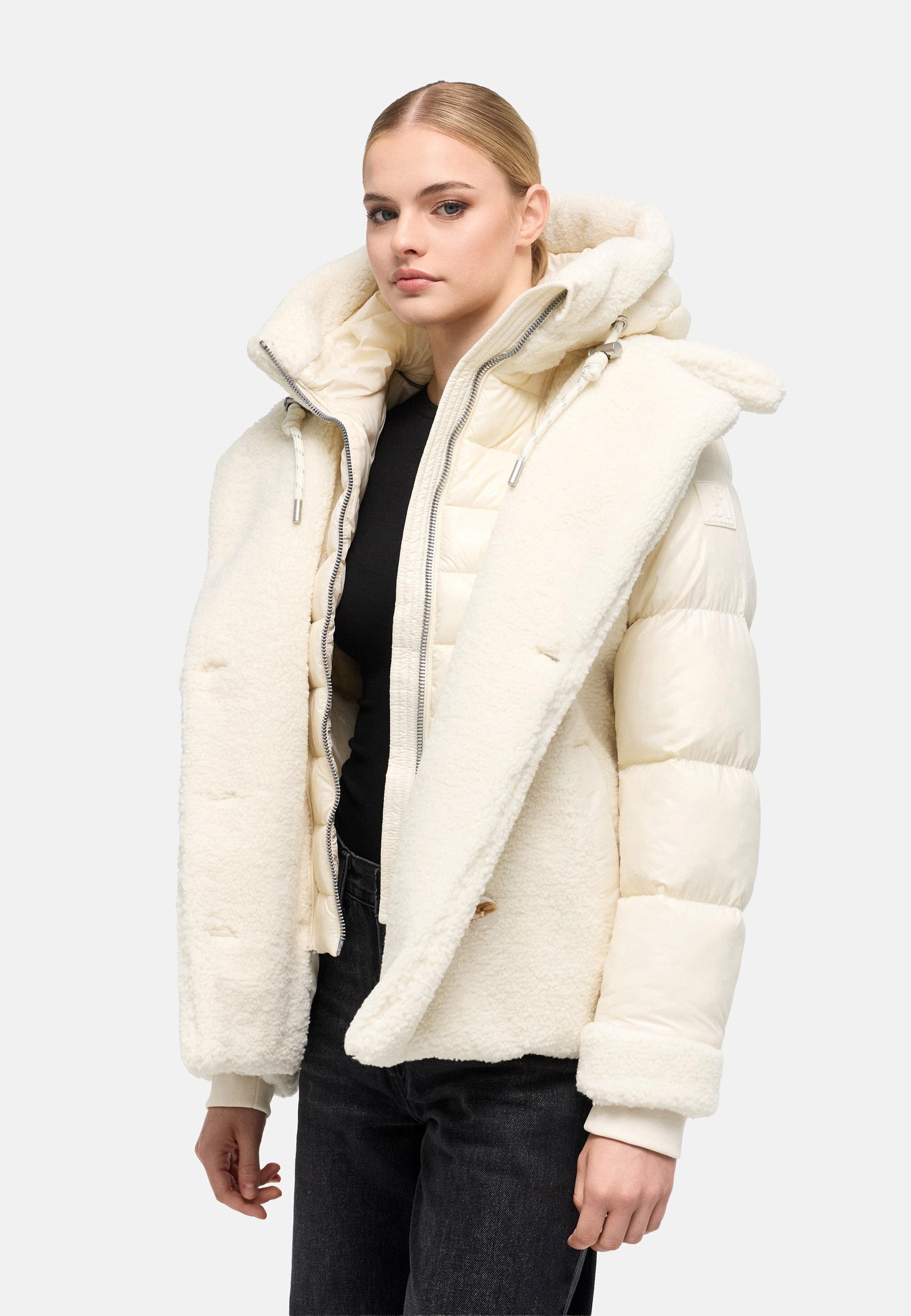 Gesteppte Teddyjacke "Kuschelhäschen 14" Off White