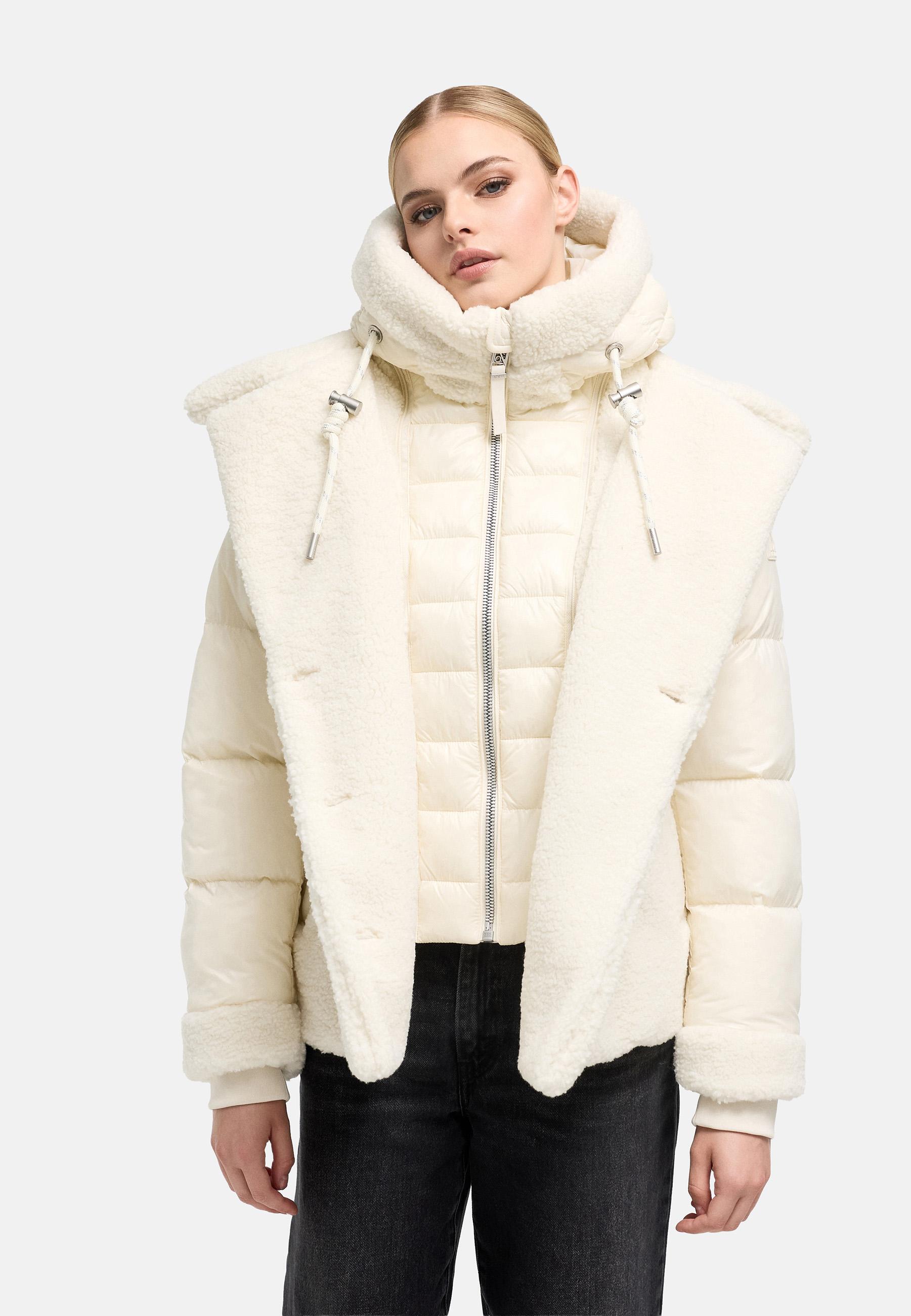 Gesteppte Teddyjacke "Kuschelhäschen 14" Off White