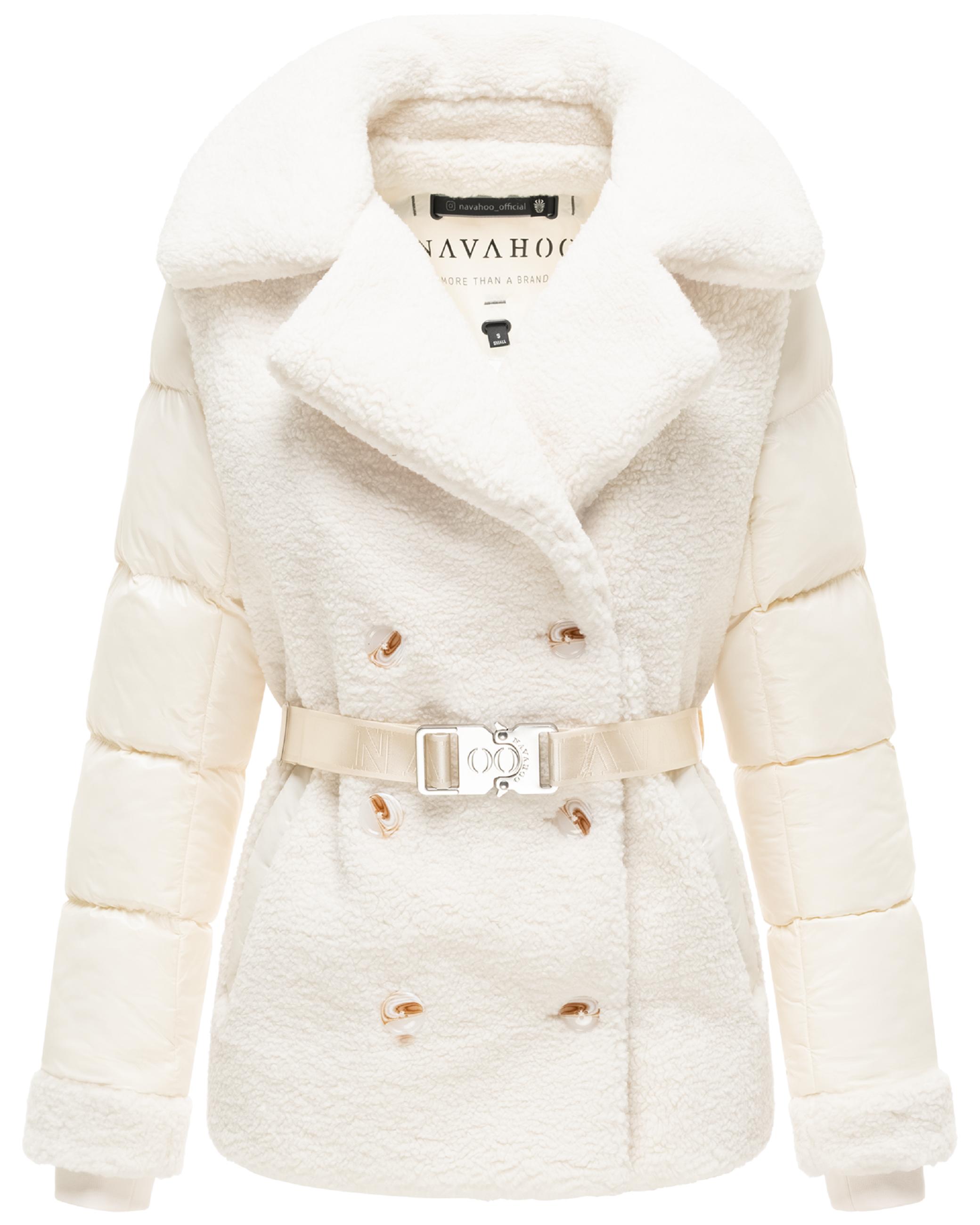 Gesteppte Teddyjacke "Kuschelhäschen 14" Off White