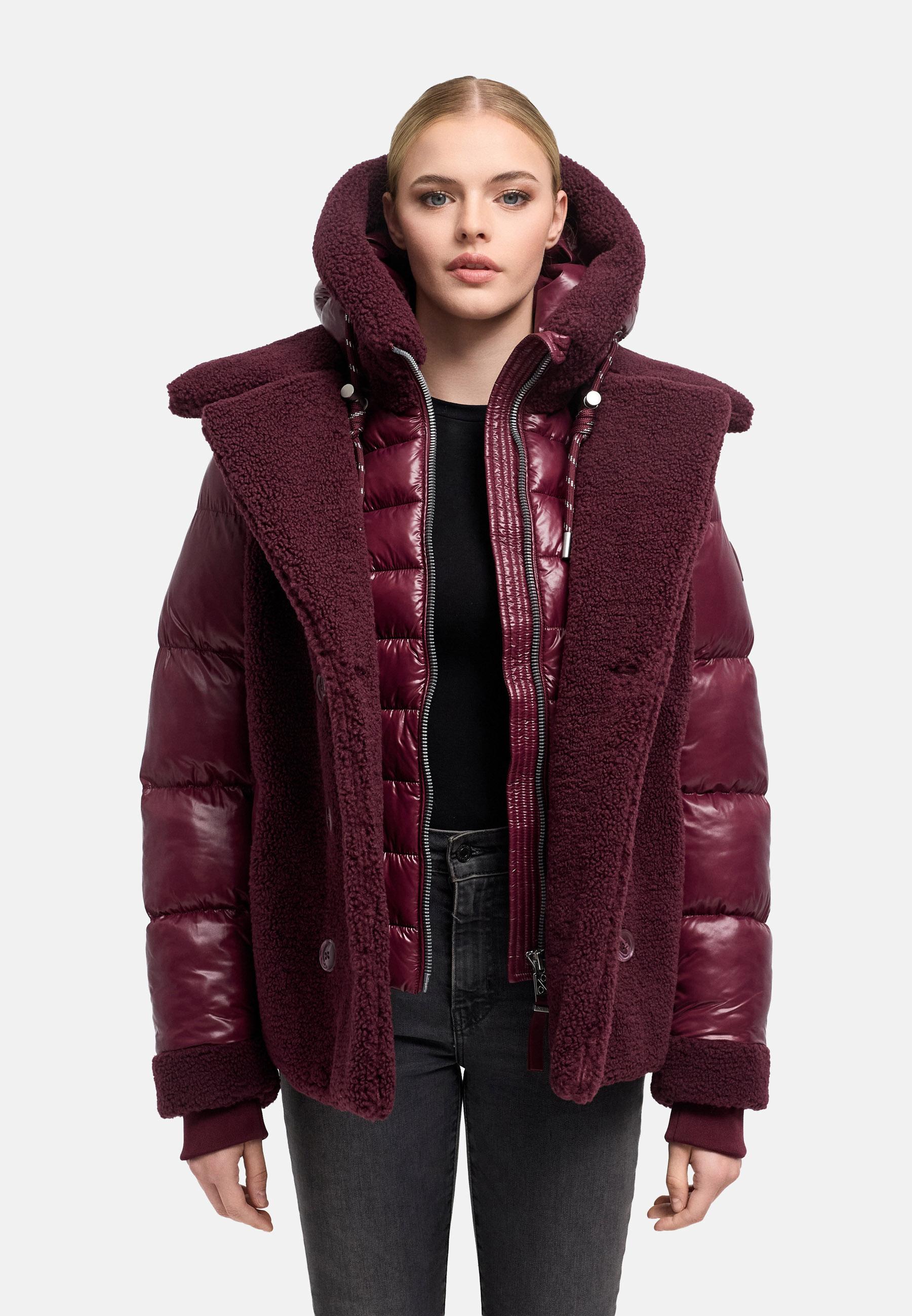 Gesteppte Teddyjacke "Kuschelhäschen 14" Wine